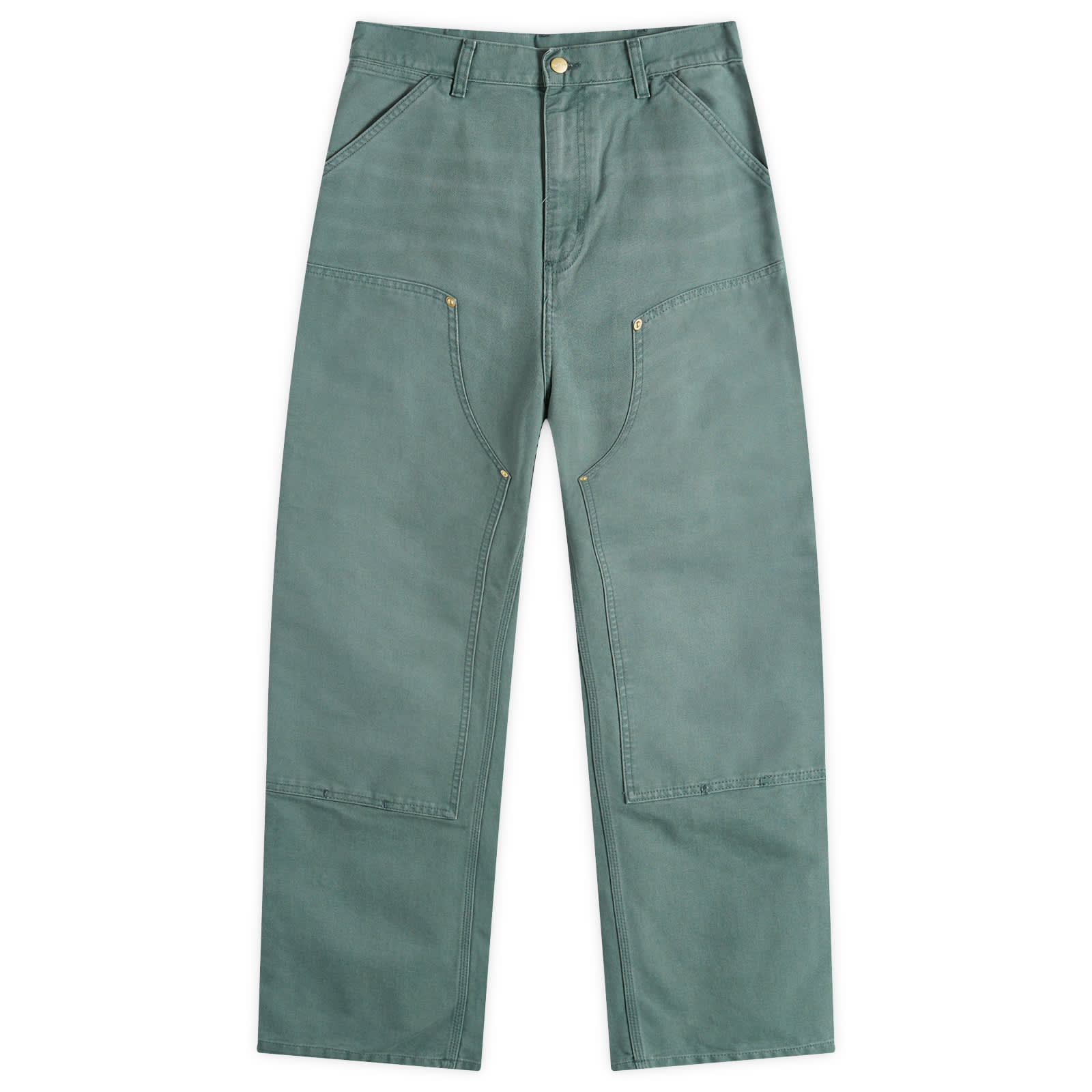 Carhartt WIP Double Knee Pants - Silver Pine Stone Canvas