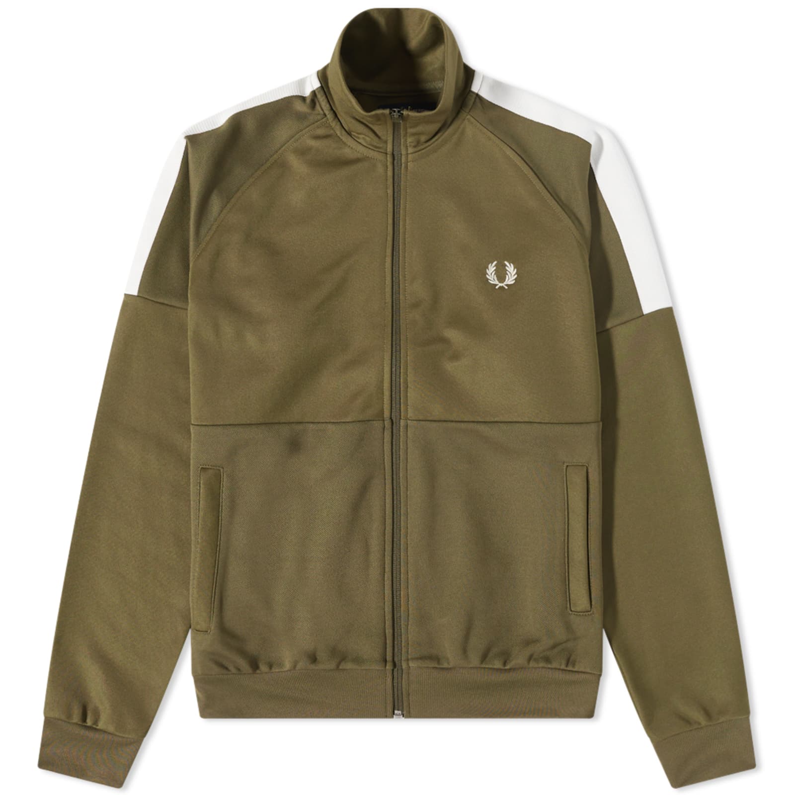 Fred Perry Panelled Track Jacket - Military Green