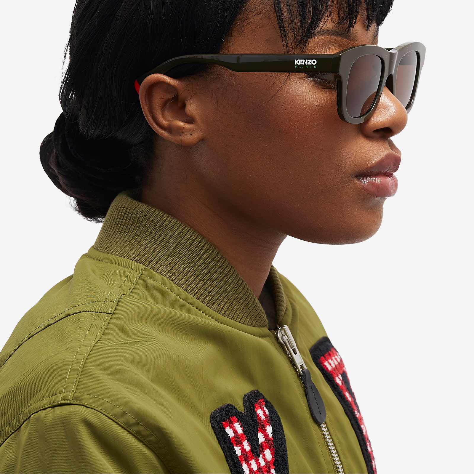 Kenzo Eyewear AKA Sunglasses - Shiny Dark Green & Brown