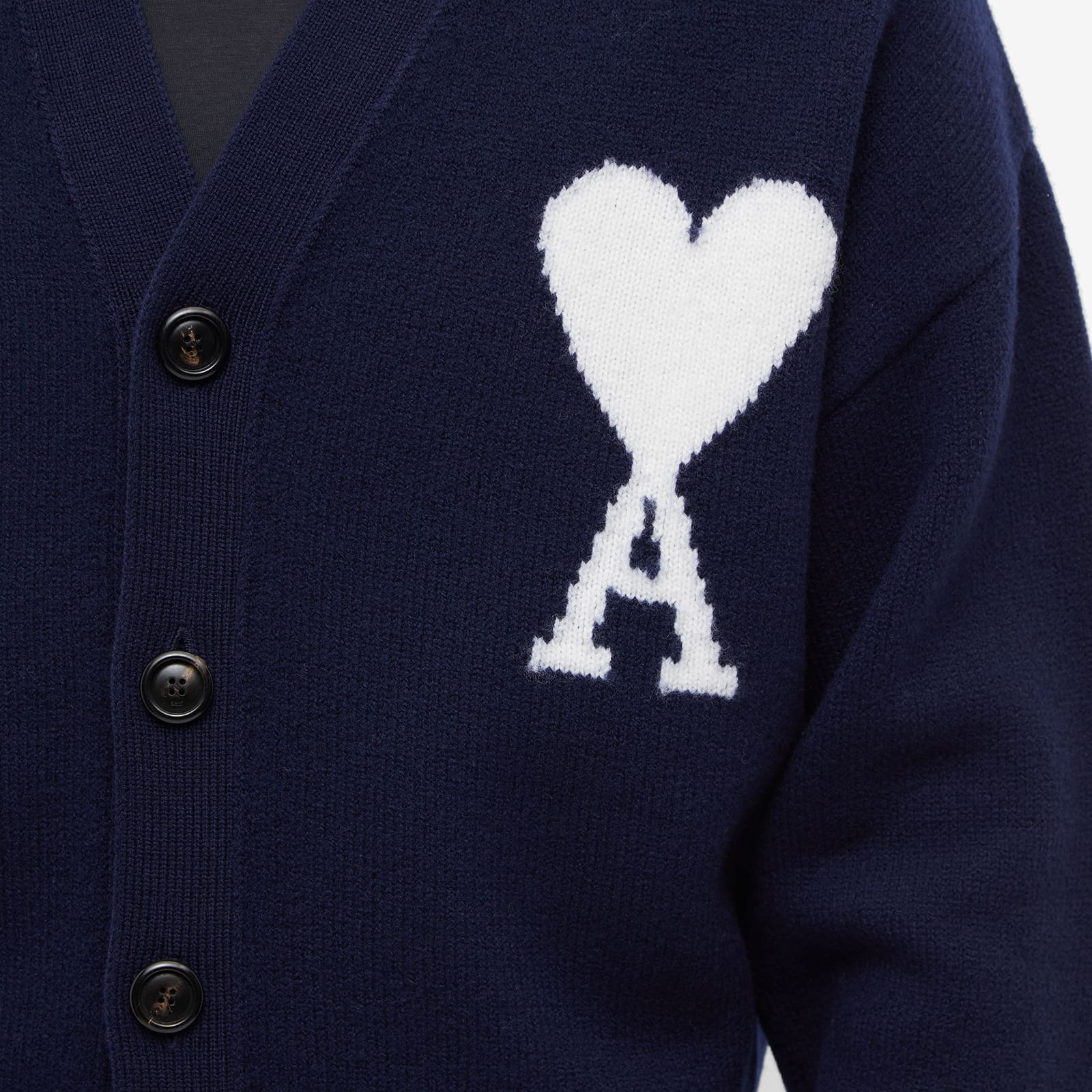 AMI Tonal Large A Heart Cardigan Nautic Blue & White END. (KR)