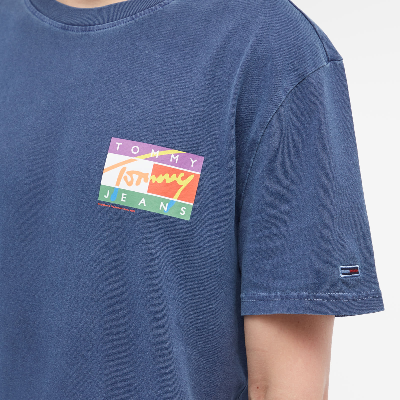 Tommy Jeans Signature Pop Flag TShirt Blue END.
