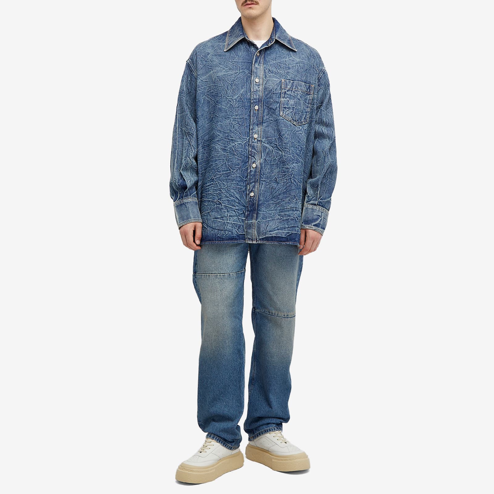 Midnight Marble Relaxed Fit Overshirt – Charred Black