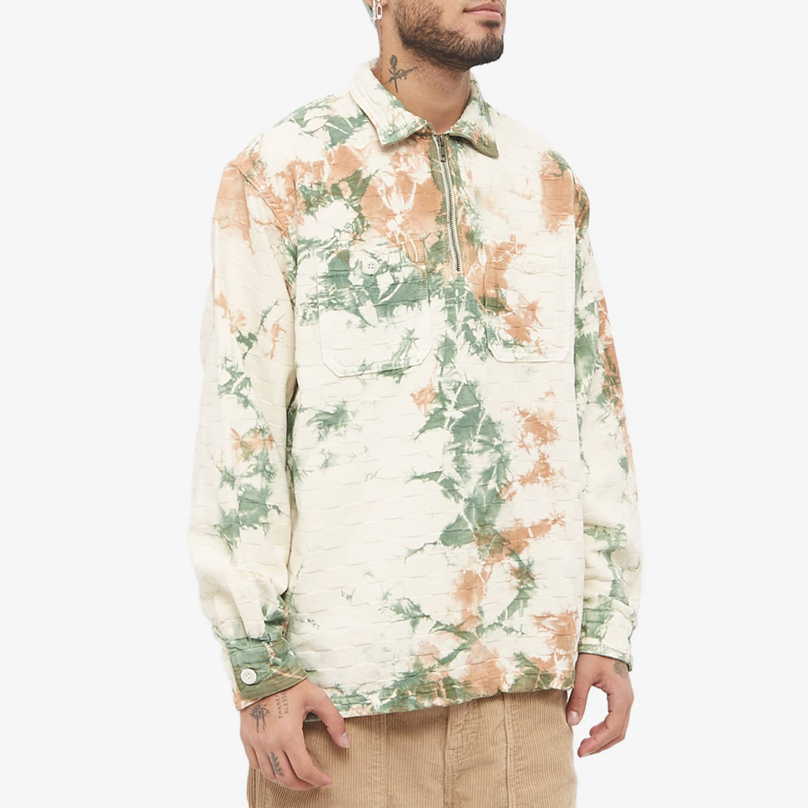 General Admission Half Zip Shirt Natural Tie Dye END.