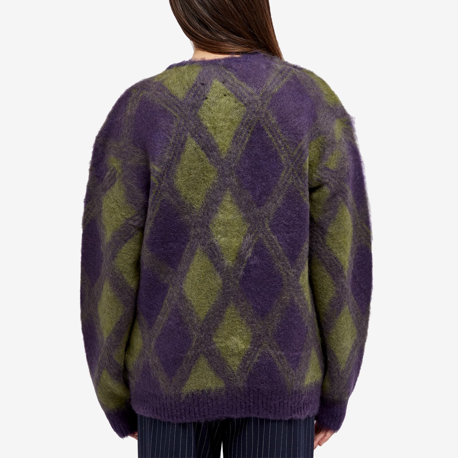 Cardigan Needles En Mohair à Motif Argyle - Taille S Homme - Multicolore - Occasion Parfait état