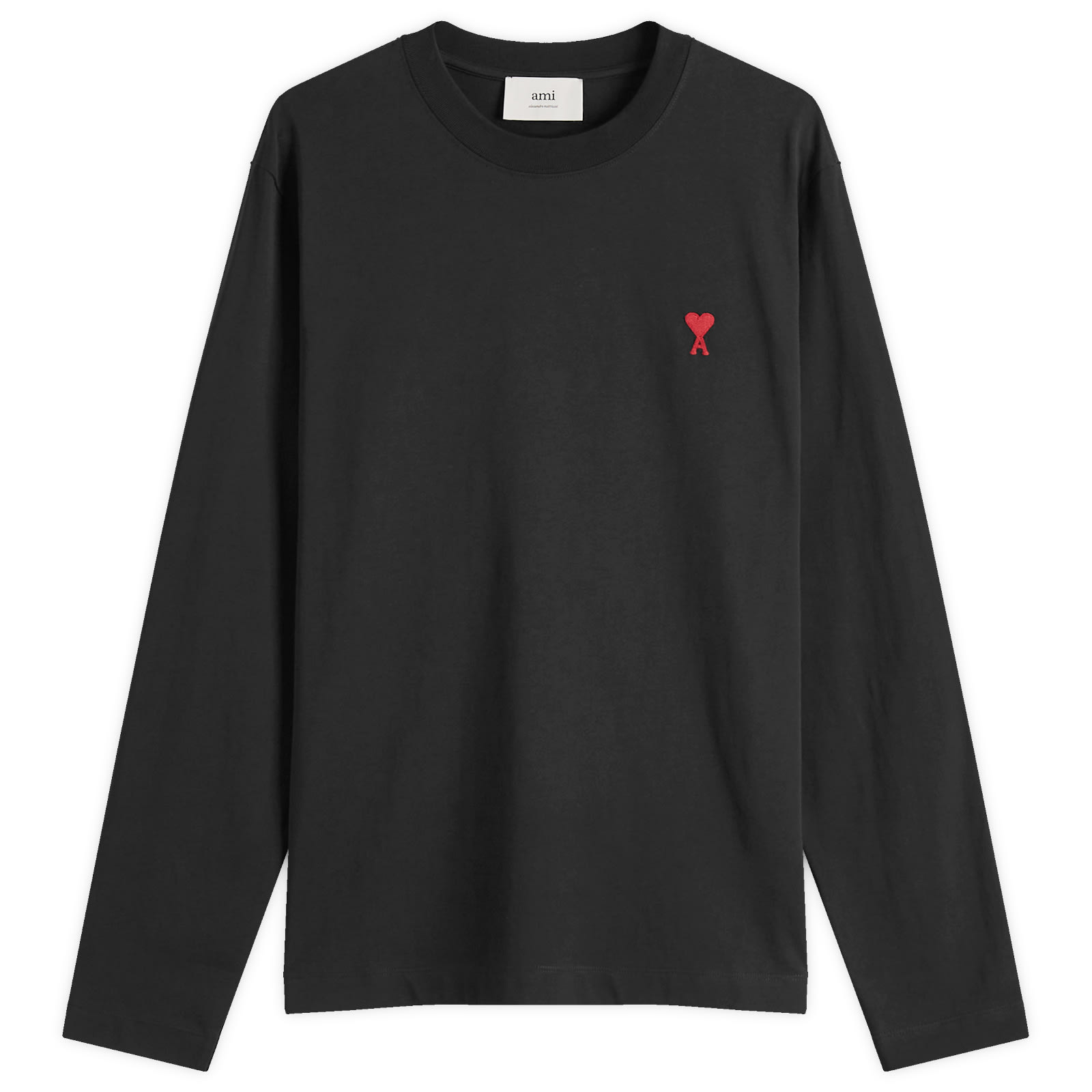 AMI Paris Small Red ADC Classic  Long Sleeve T-Shirt - Black