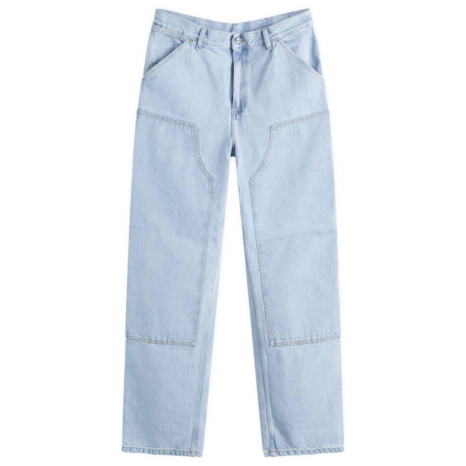 Carhartt WIP Denim Double Knee Pants - Blue Heavy Stone Bleached