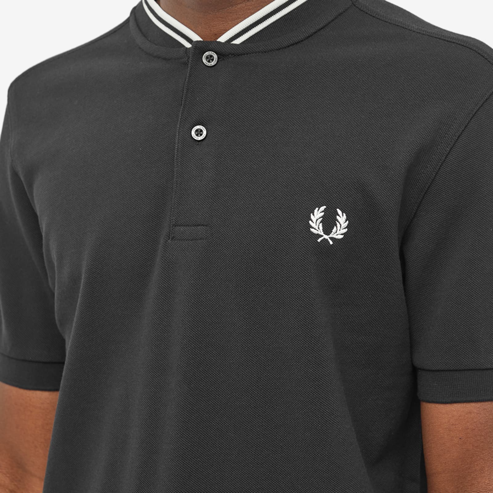 Fred Perry Bomber Collar Polo Black END. (US)