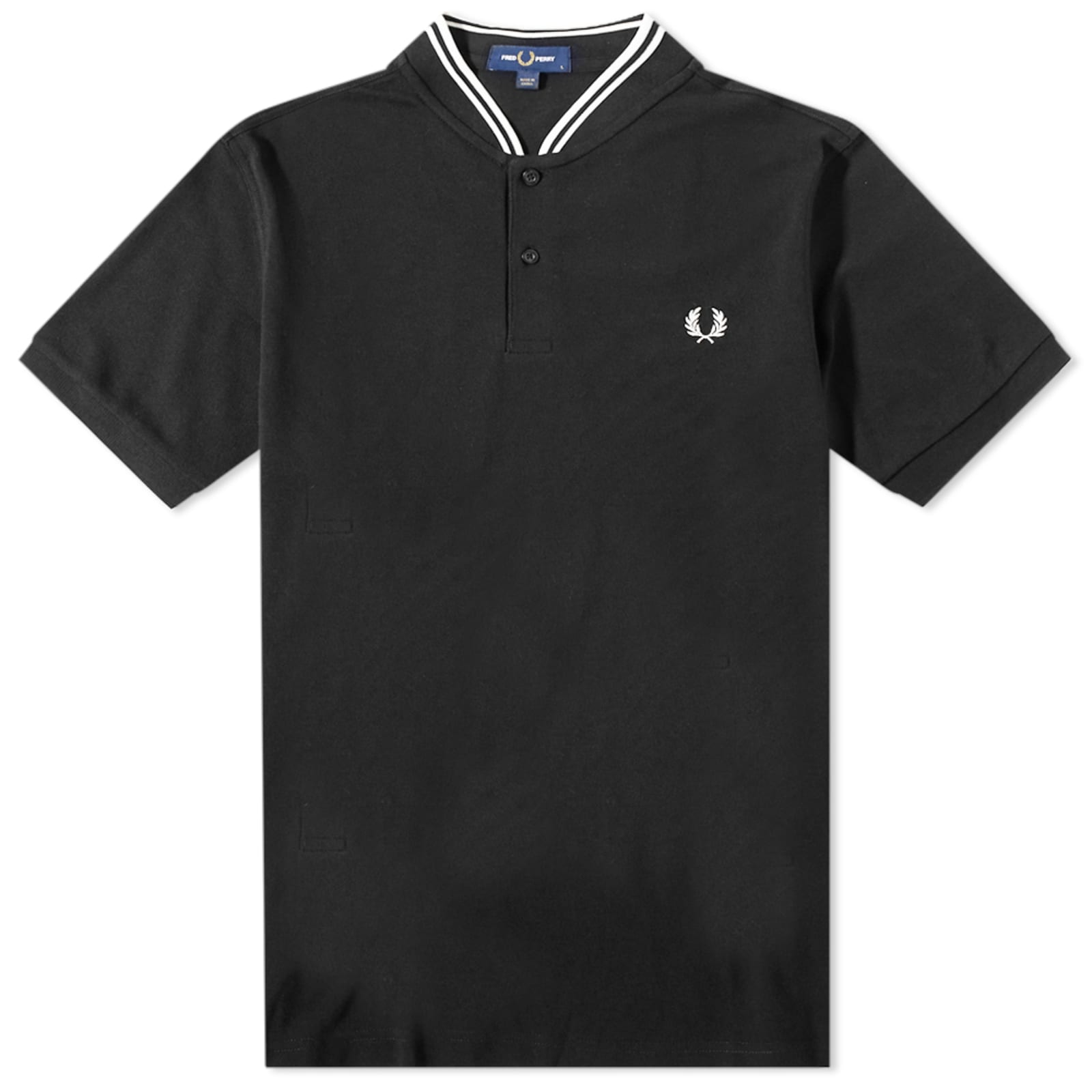 Fred Perry Bomber Collar Polo - Black