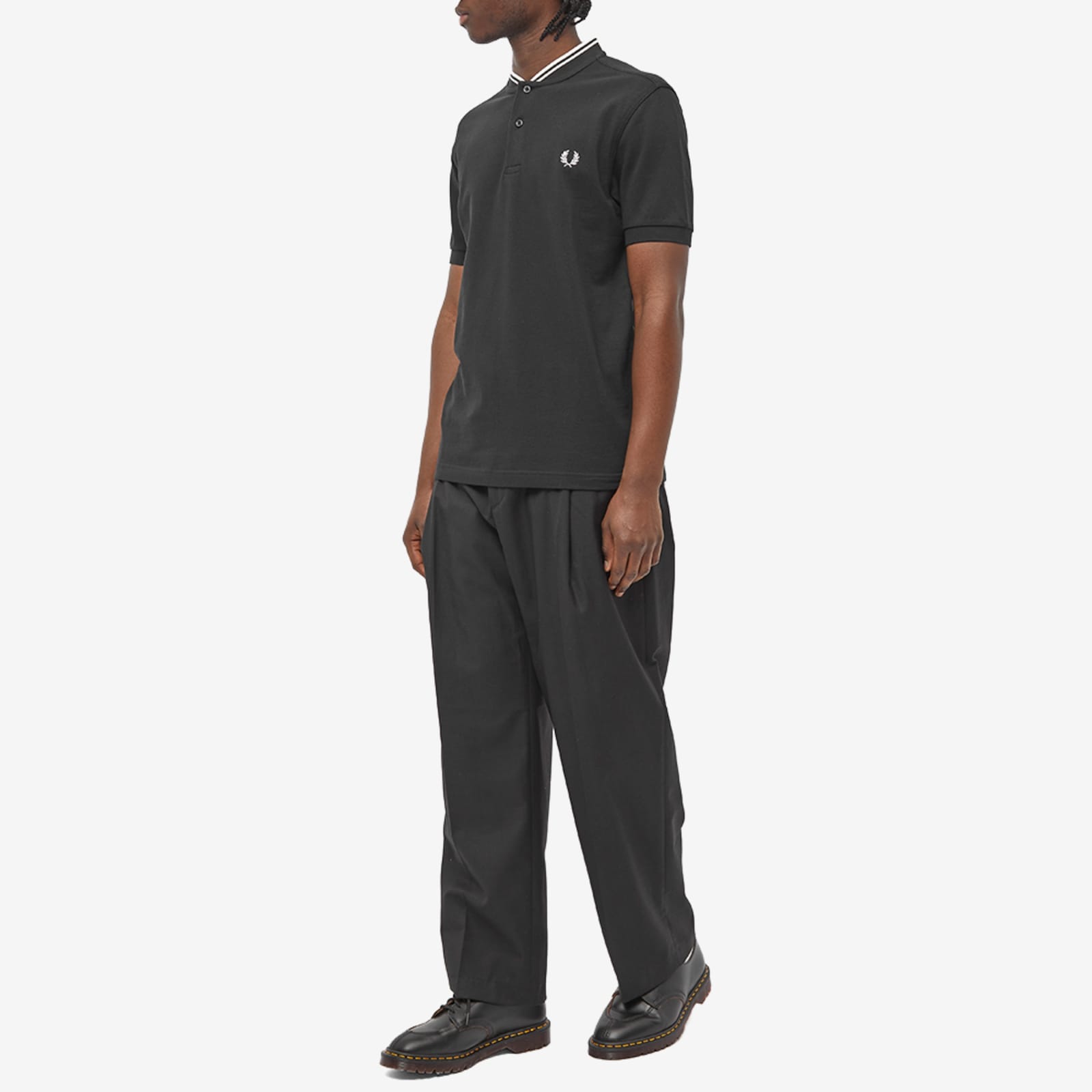 Fred Perry Bomber Collar Polo - Black
