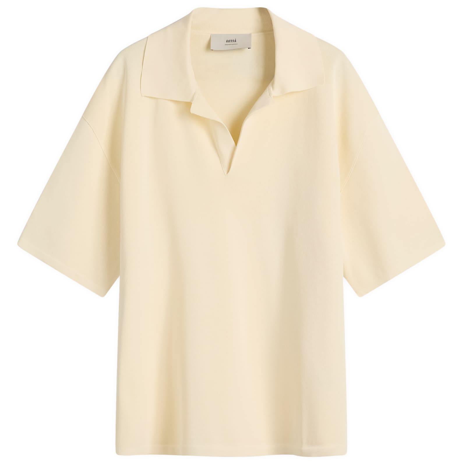 AMI Paris Short Sleeve Polo - White Cream