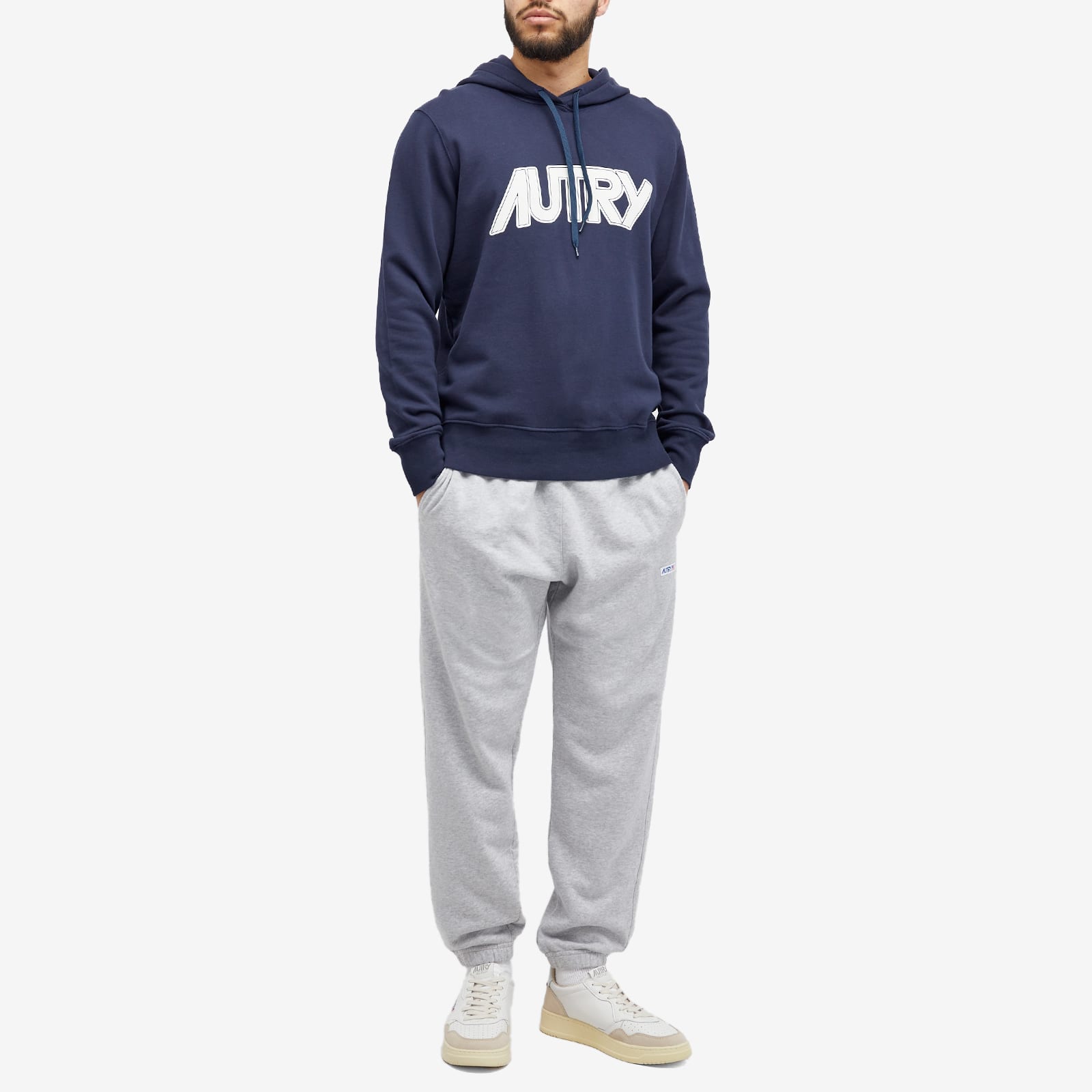 Autry Chest Logo Popover Hoody - Blue