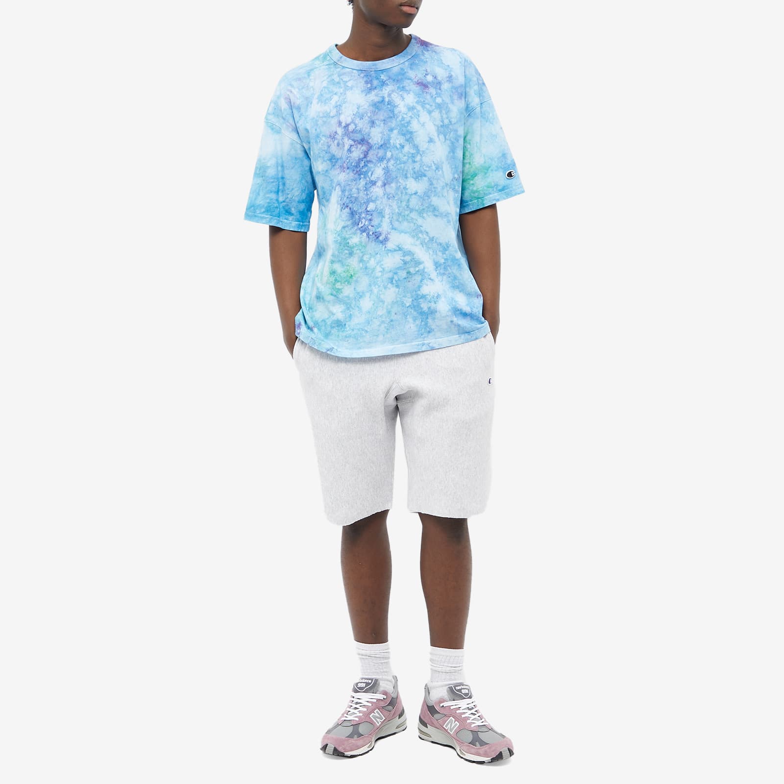 Reverse tie dye crewneck clearance