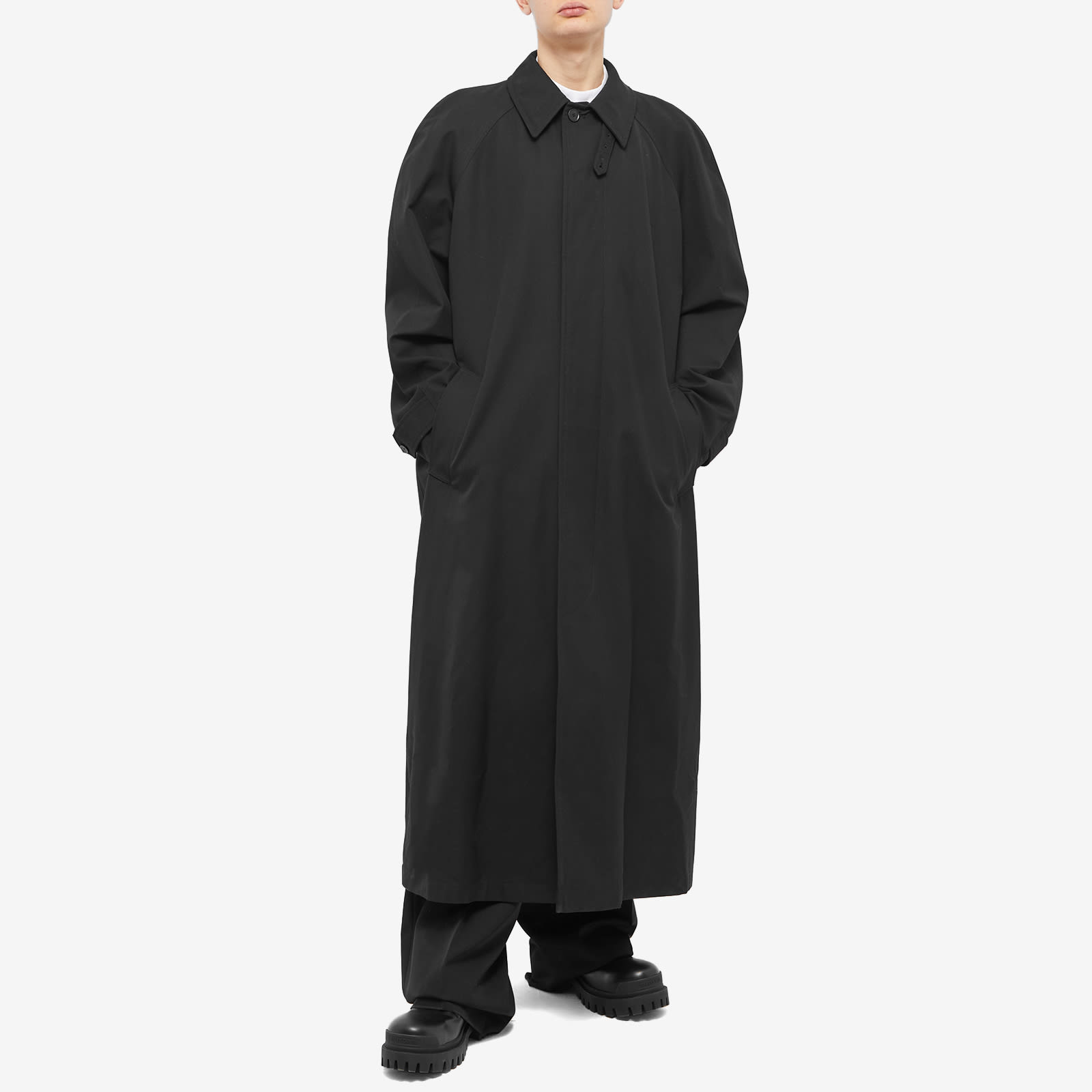 Balenciaga Raglan Car Coat - Black