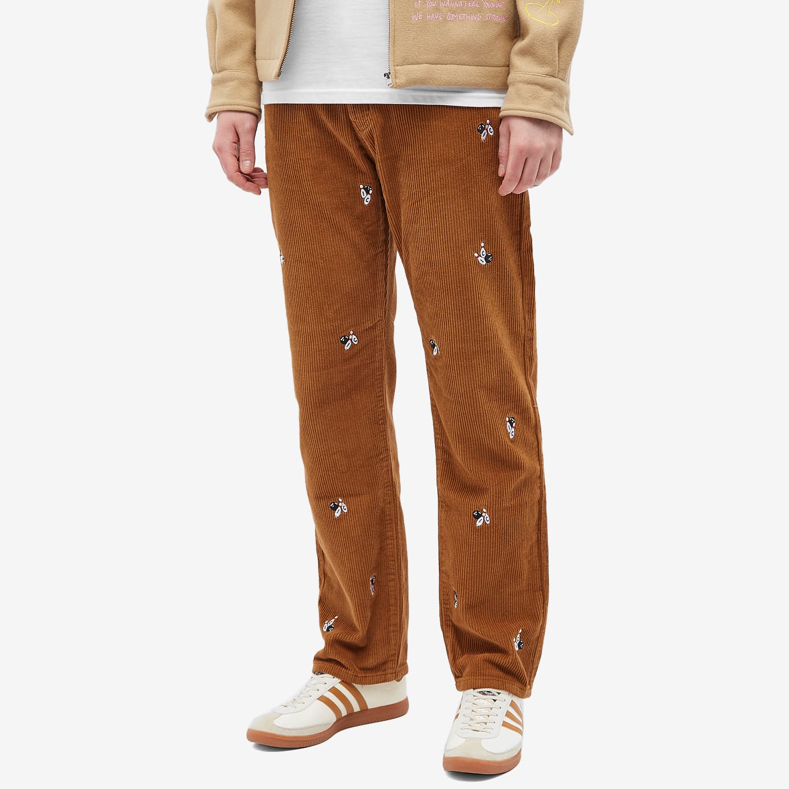 ICECREAM Embroidered Corduroy Pants Brown END.