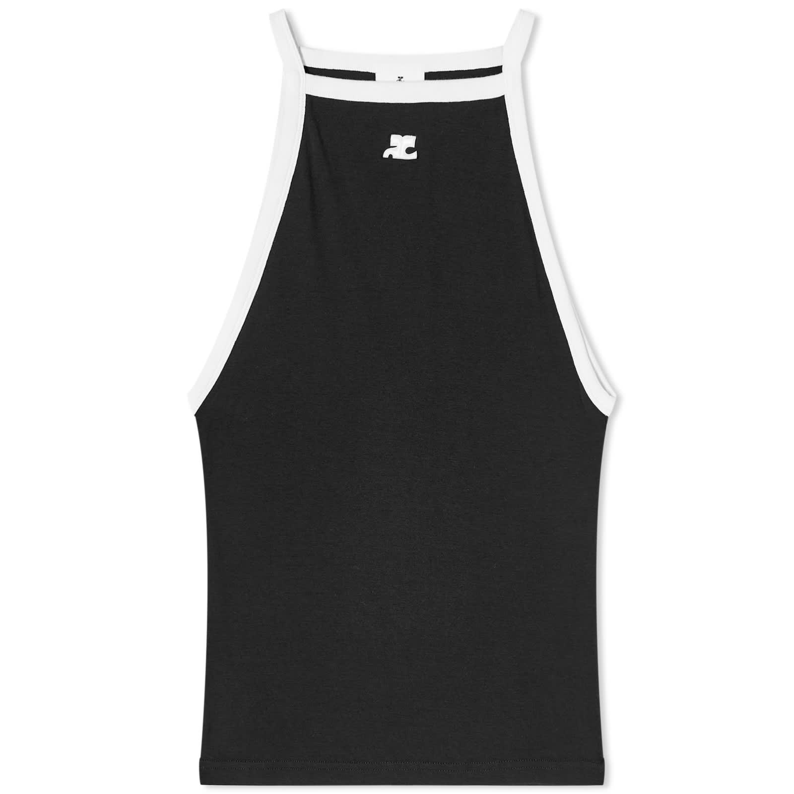Courrèges Light Ribs Contrast Tank Top Black Heritage END.