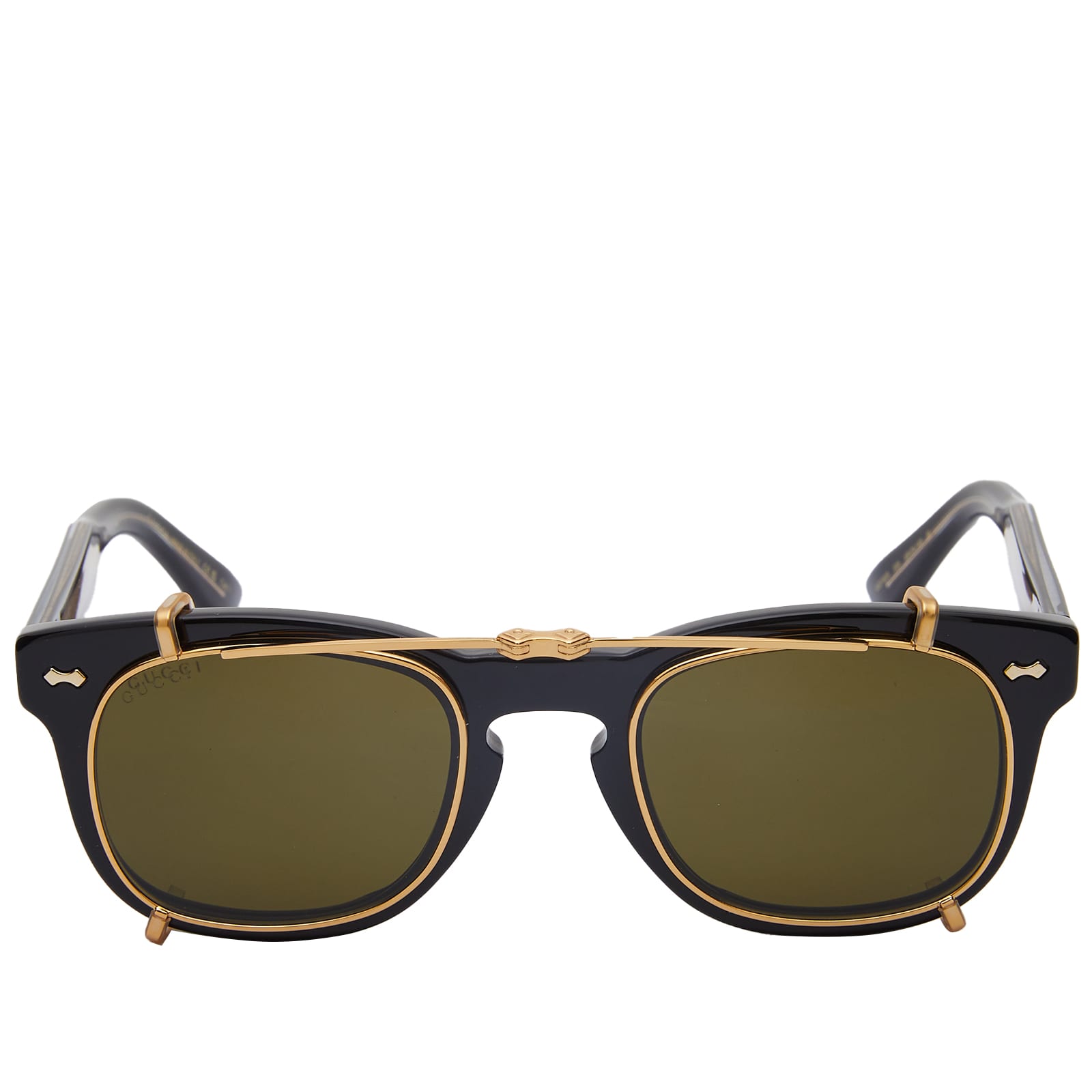 Gucci Eyewear GG0182S Clip On Sunglasses - Black & Yellow