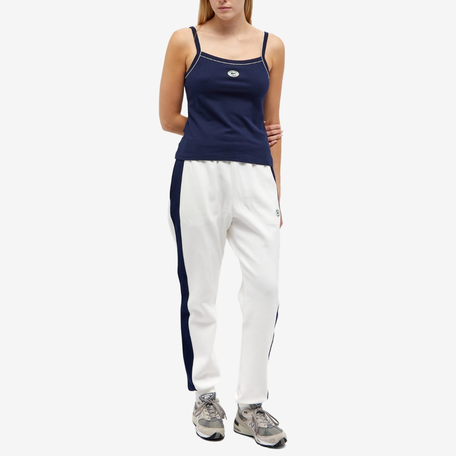 Sporty & Rich x Lacoste Pique Tank Top Marine & Farine END.