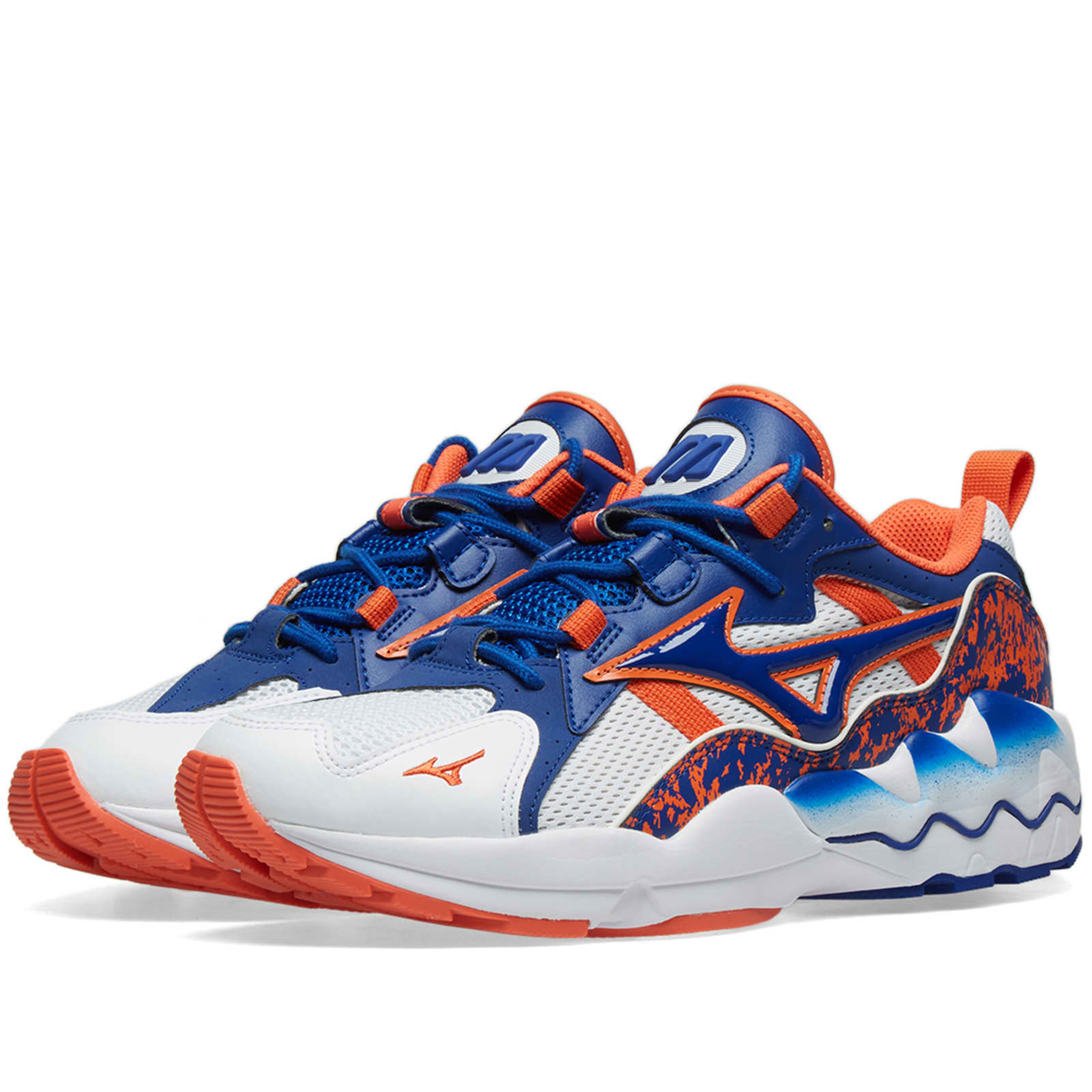 Mizuno Wave Rider 1 - White, Blue & Nasturtium