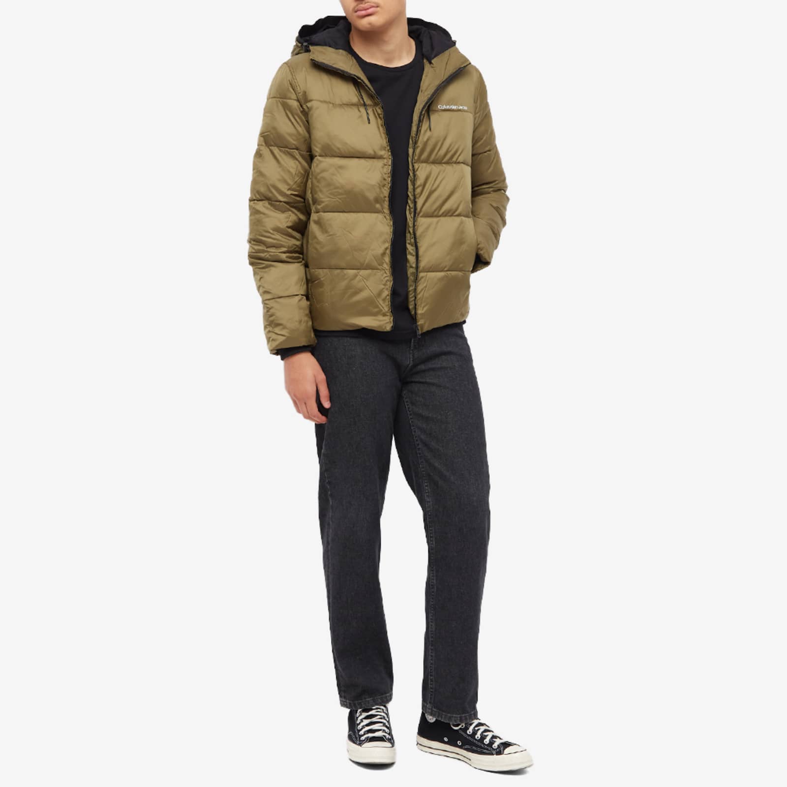 Calvin Klein Logo Tape Down Jacket Burnt Olive END.