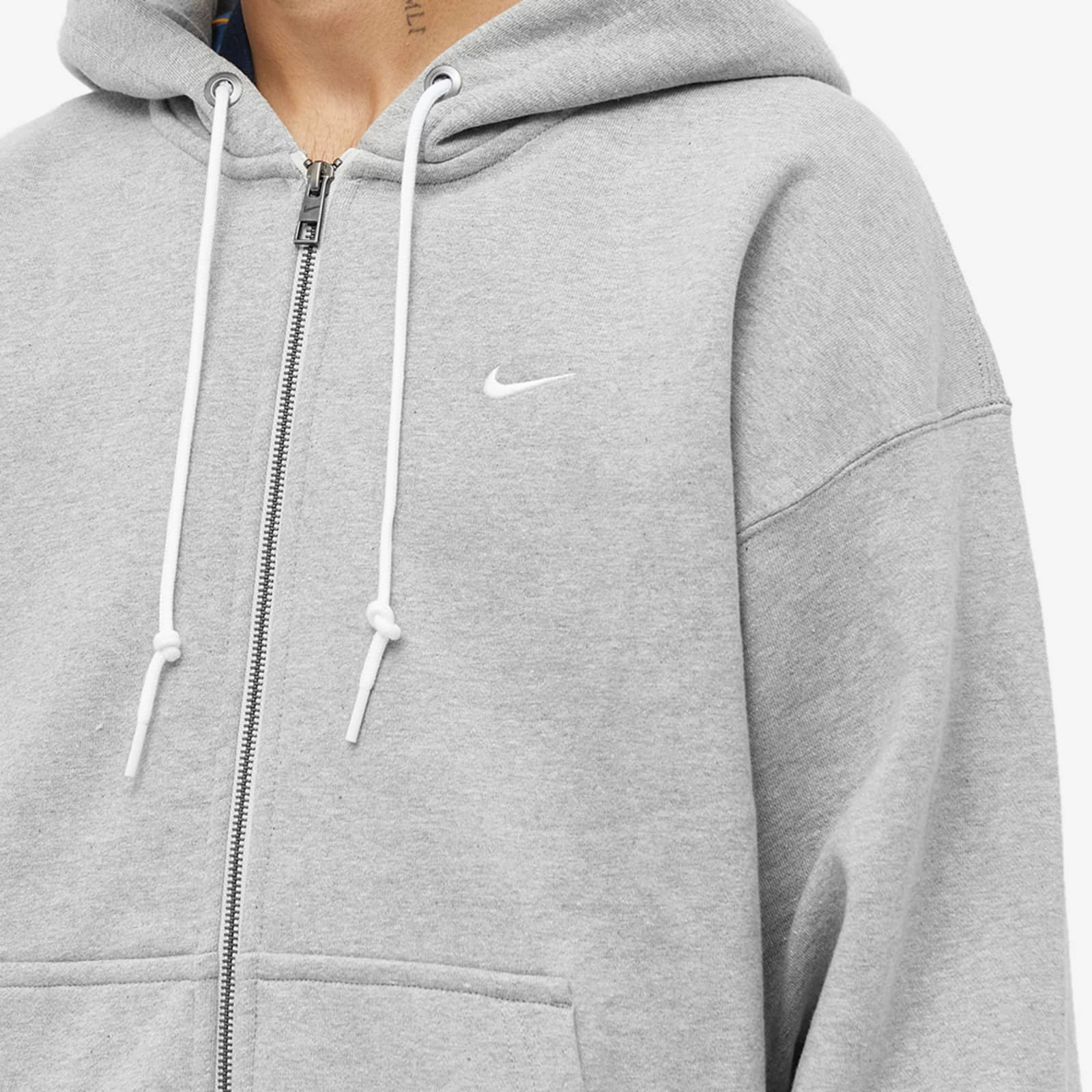 Nike NRG Full-Zip Hoodie - Dk Grey Heather & White