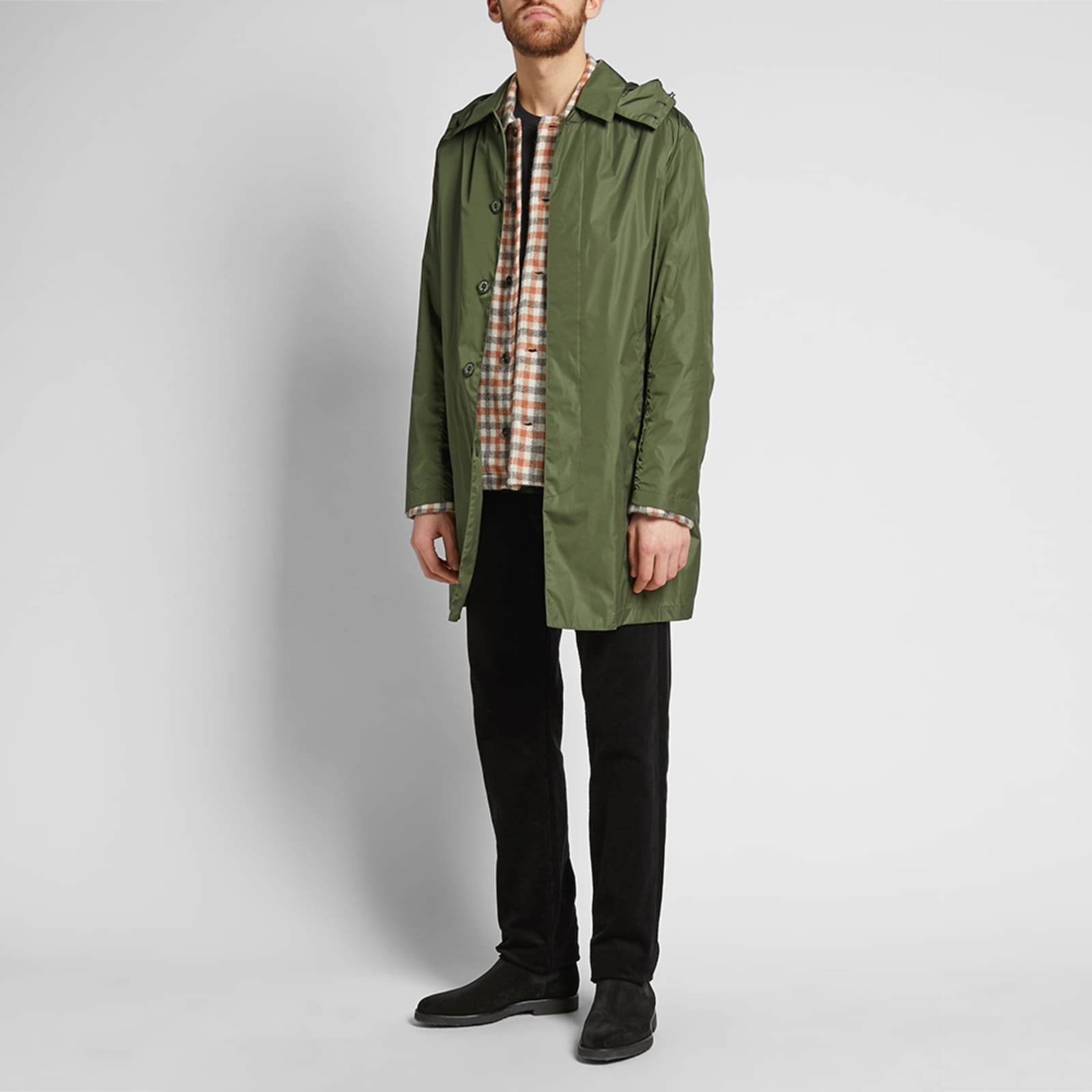 Mackintosh Nylon Hooded Short Mac Military END. (US)