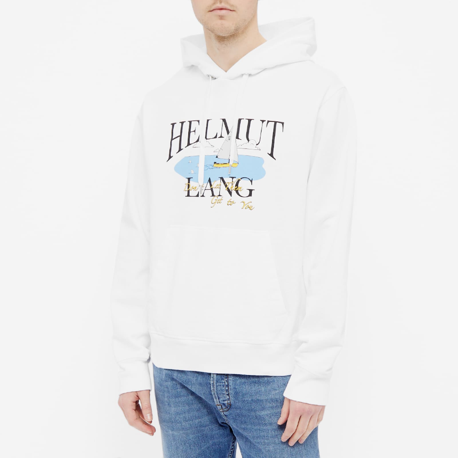 Helmut Lang x Saintwoods Ocean Logo Popover Hoodie - White