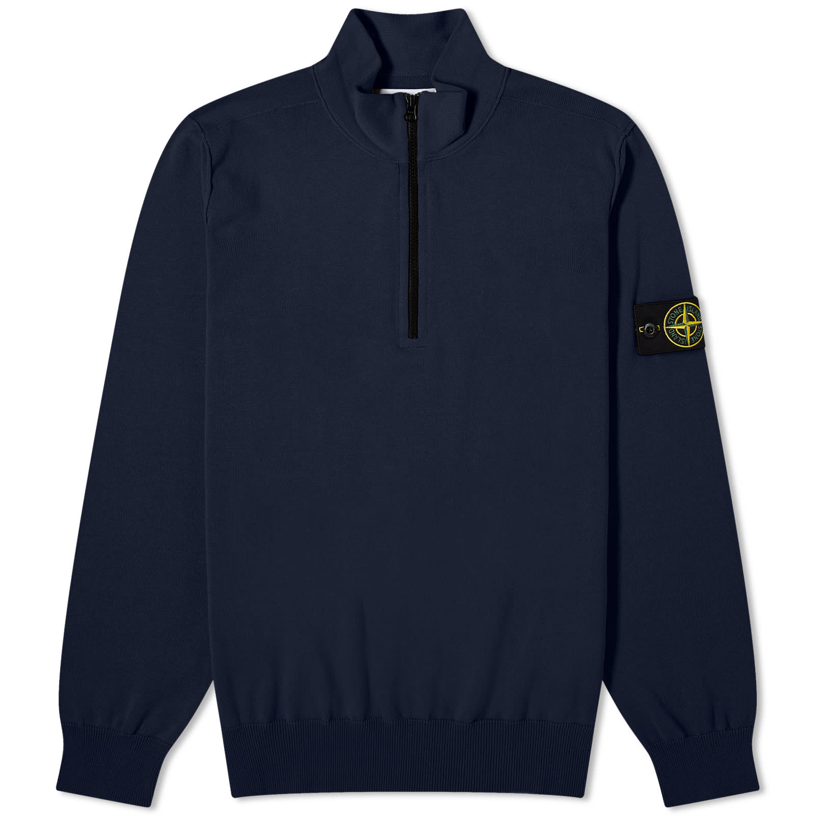 Stone Island Soft Cotton Half Zip Knit - Navy