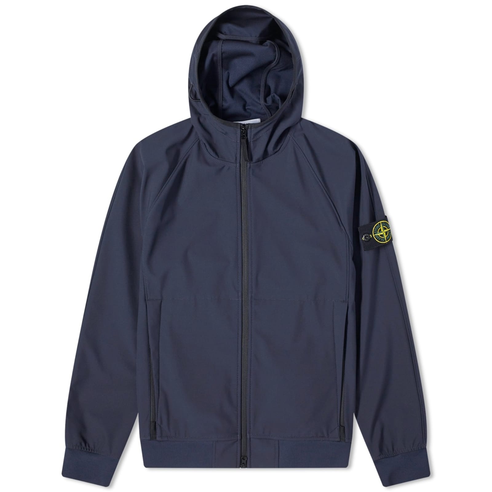 Stone Island Light Soft Shell-R Hooded Jacket Navy | END. (GB)