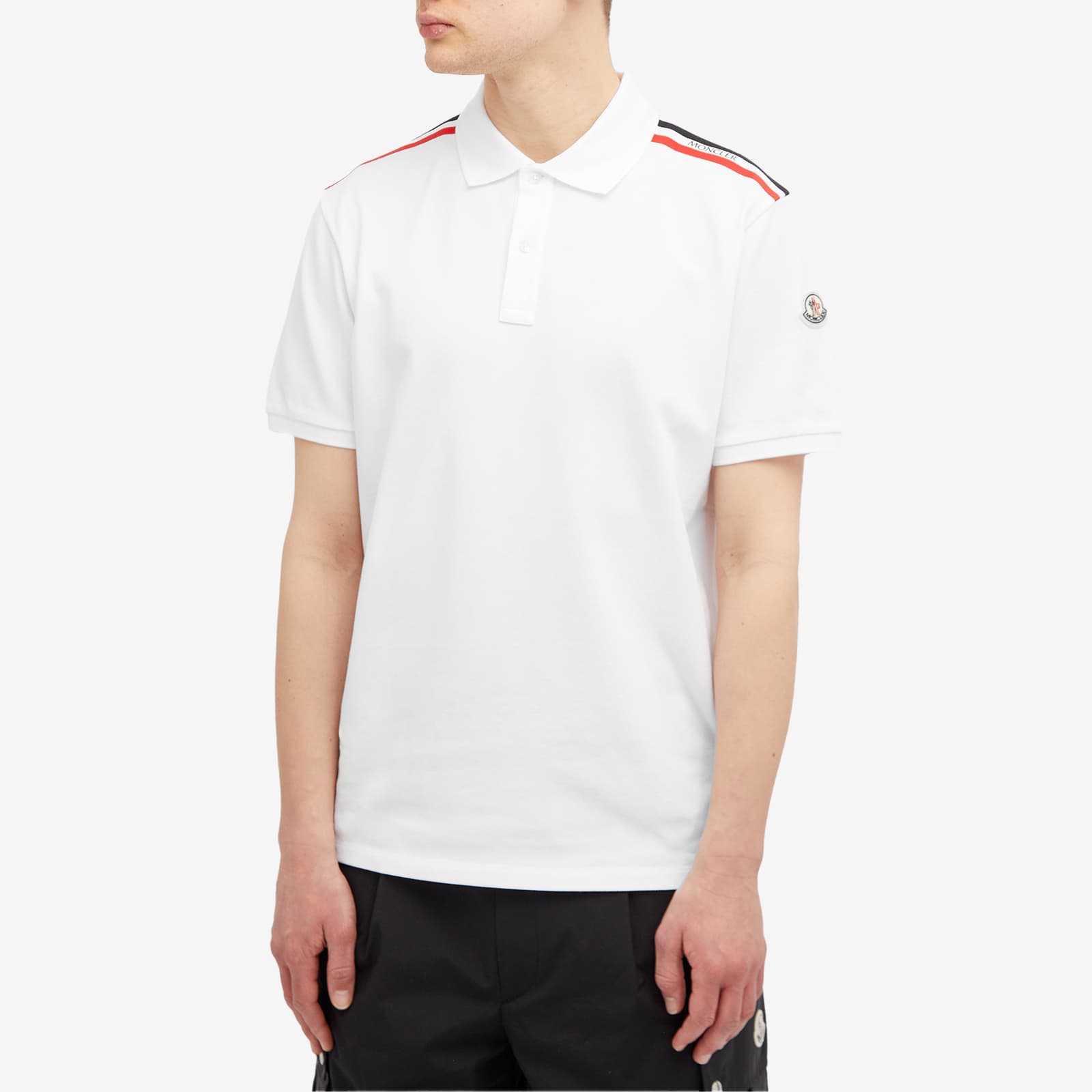 Moncler Tricolor Polo Shirt - White
