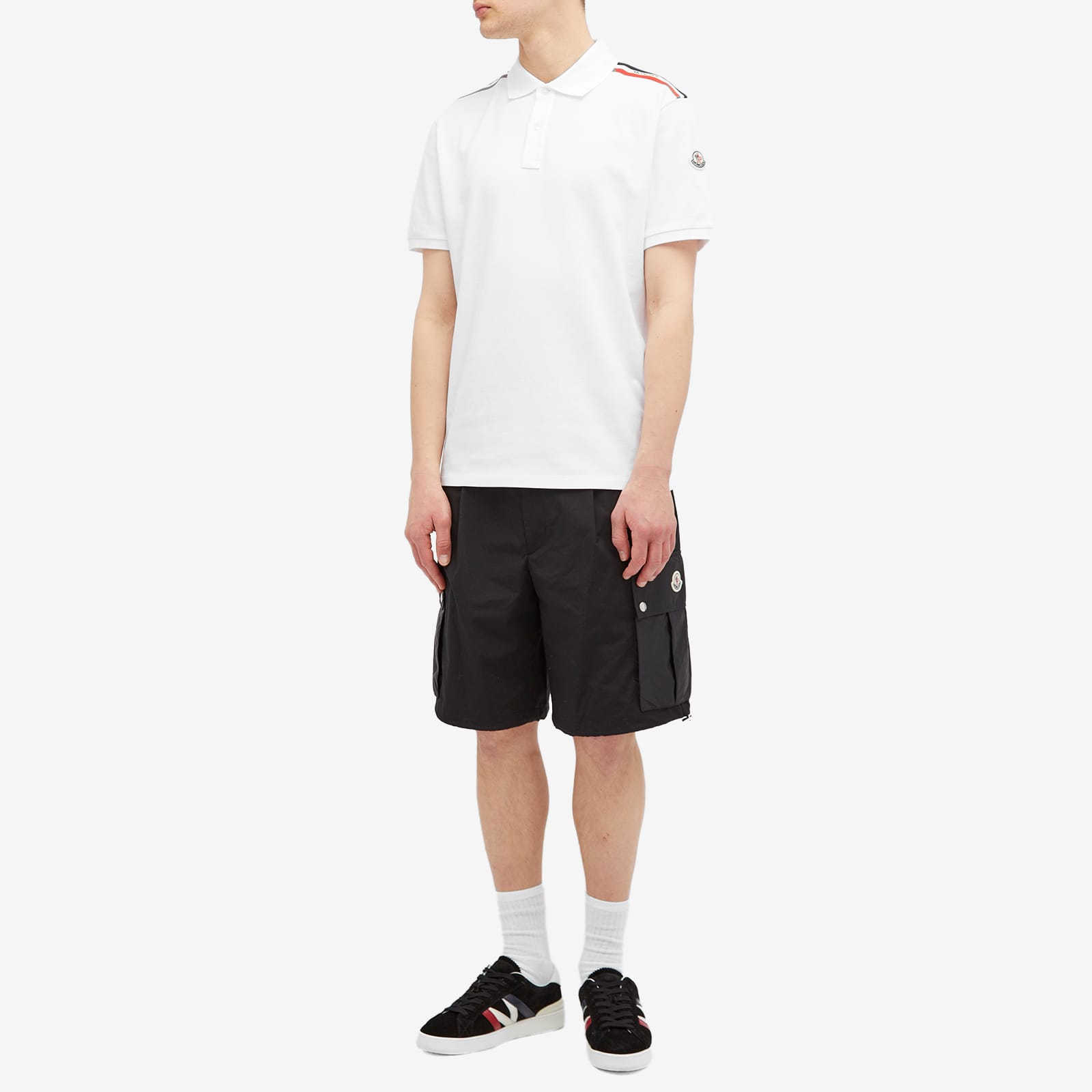 Moncler Tricolor Polo Shirt - White