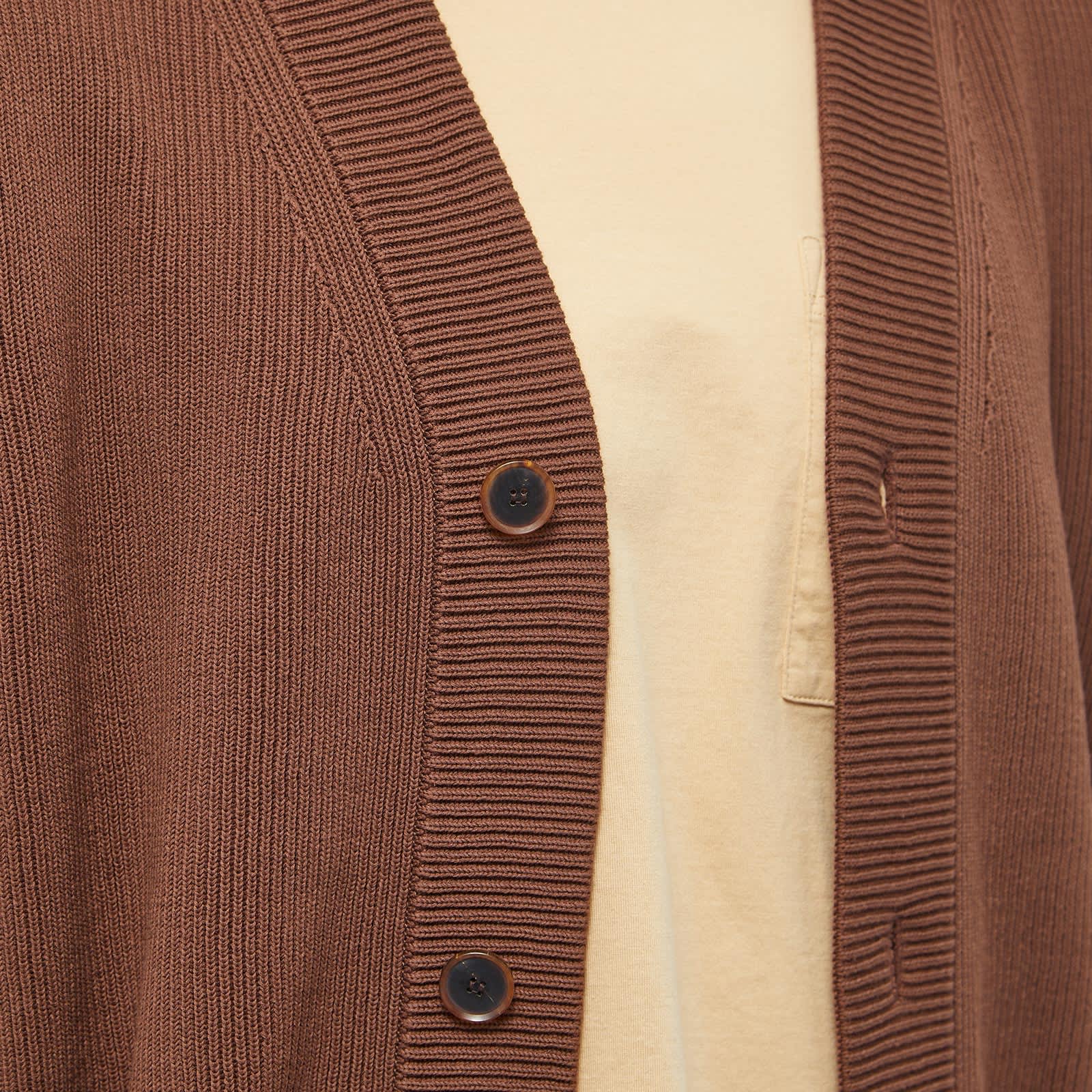 Auralee Rib Knit Cardigan Brown END.