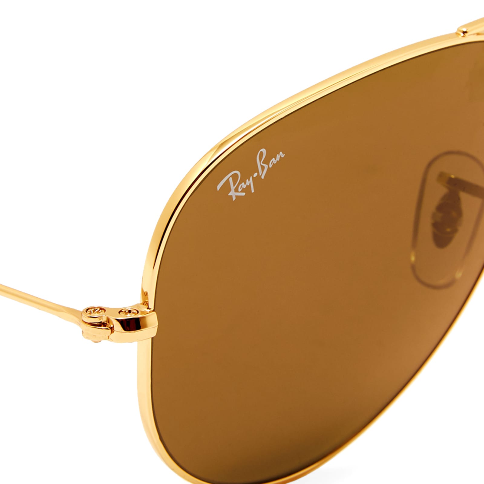 Ray Ban Aviator Sunglasses Gold & Brown END. (US)