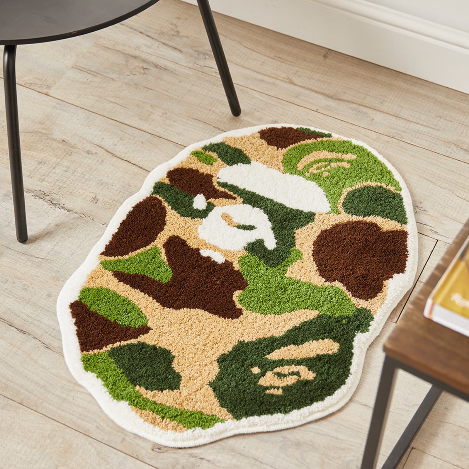 A Bathing Ape ABC Camo Ape Head Rug Mat Green END.