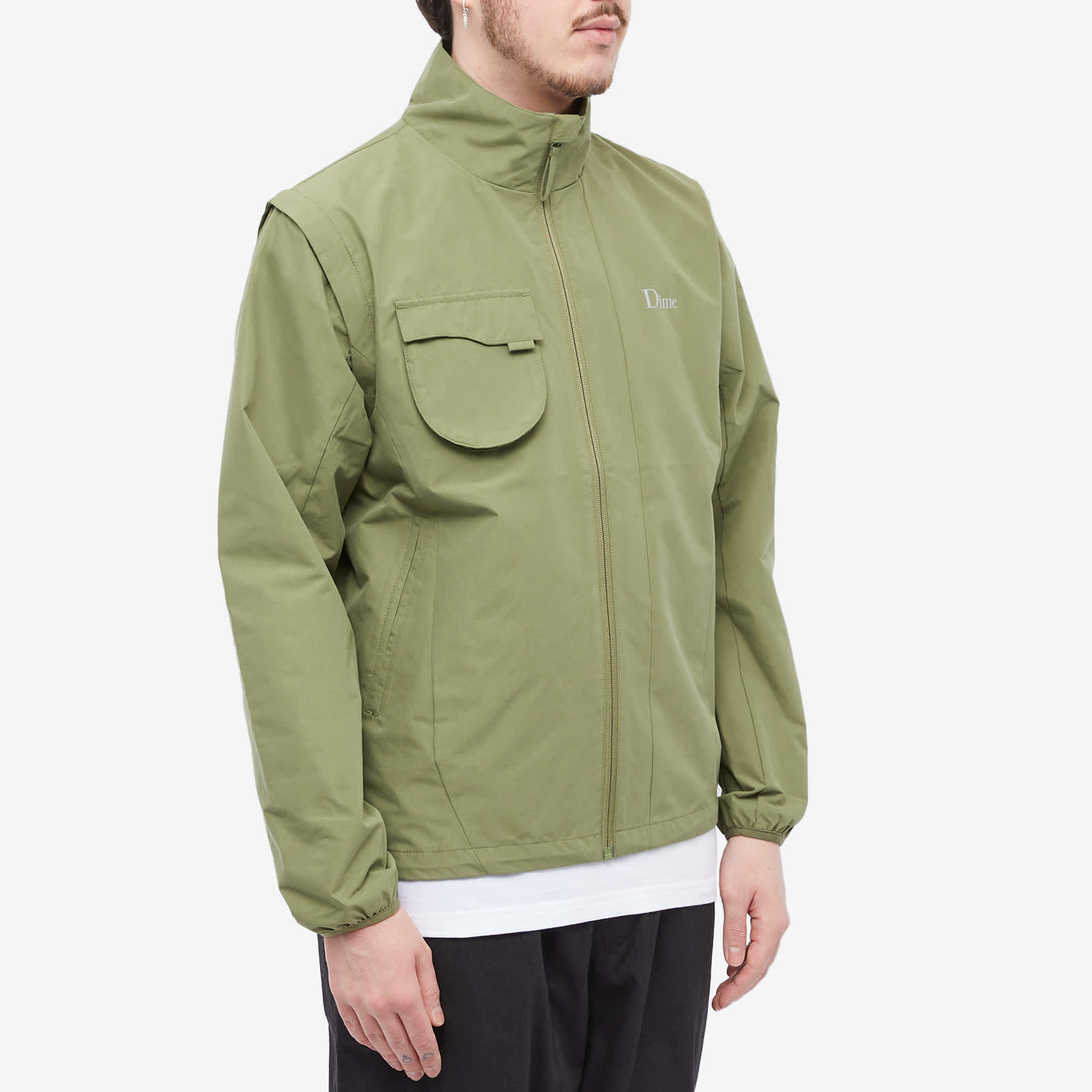 Dime Hiking ZipOff Sleeve Jacket Olive Green END. (AR)