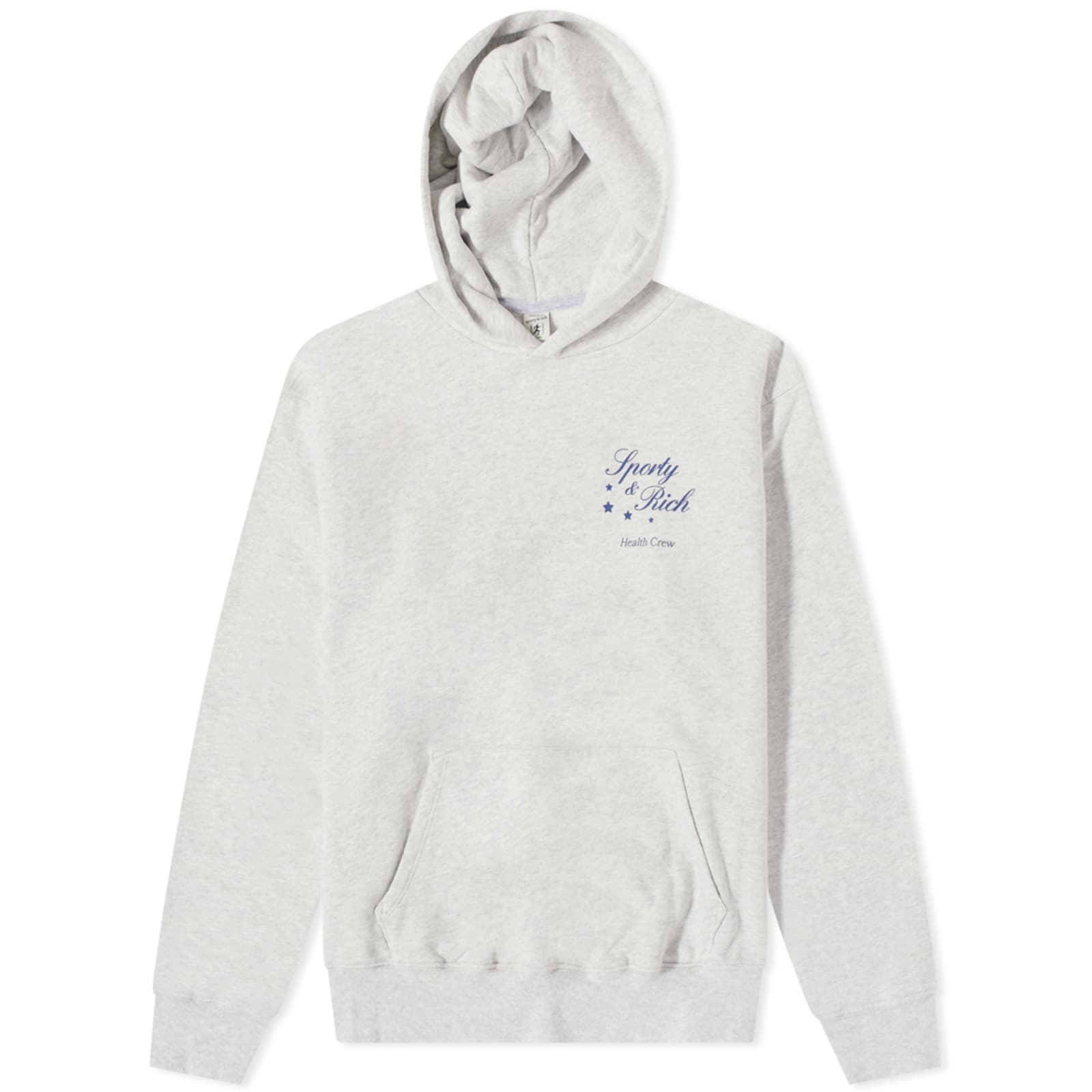 Sporty & Rich Stars Health Hoodie Heather Grey & Navy END.