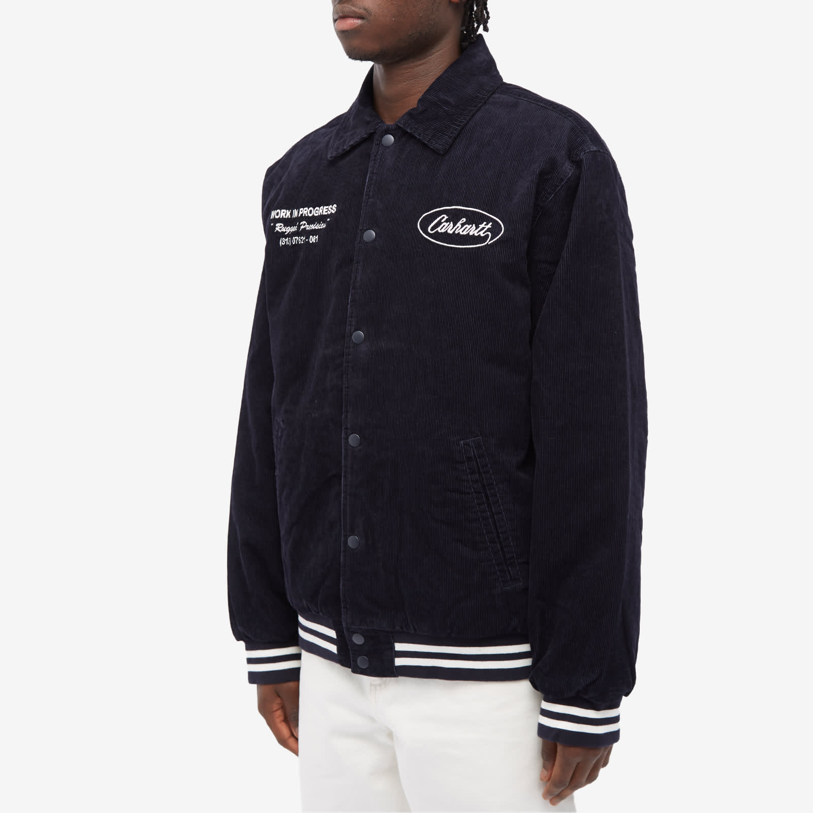 Carhartt WIP Rugged Letterman Jacket Dark Navy & Wax END. (TW)