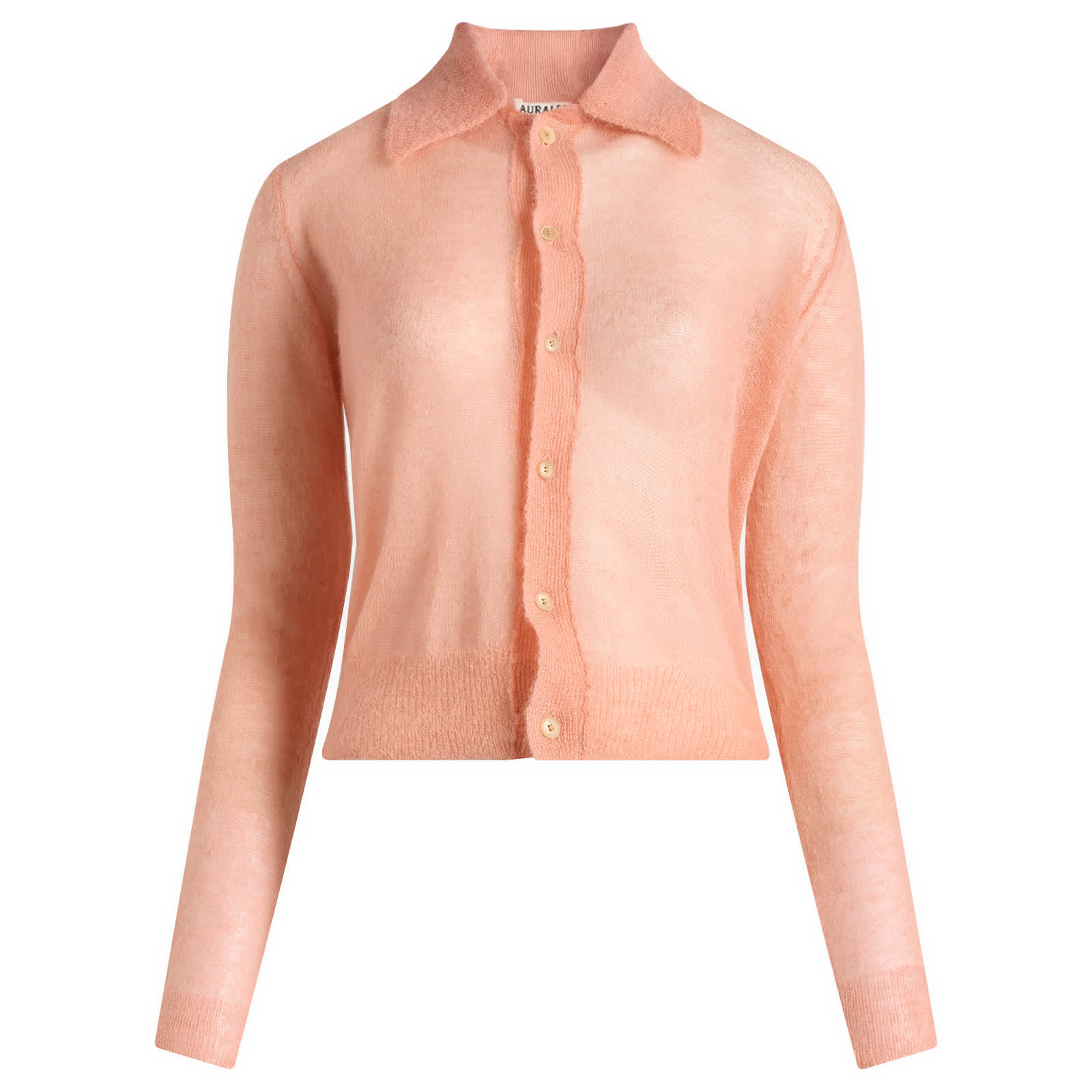 Auralee Kid Mohair Sheer Knit Shirt Cardigan