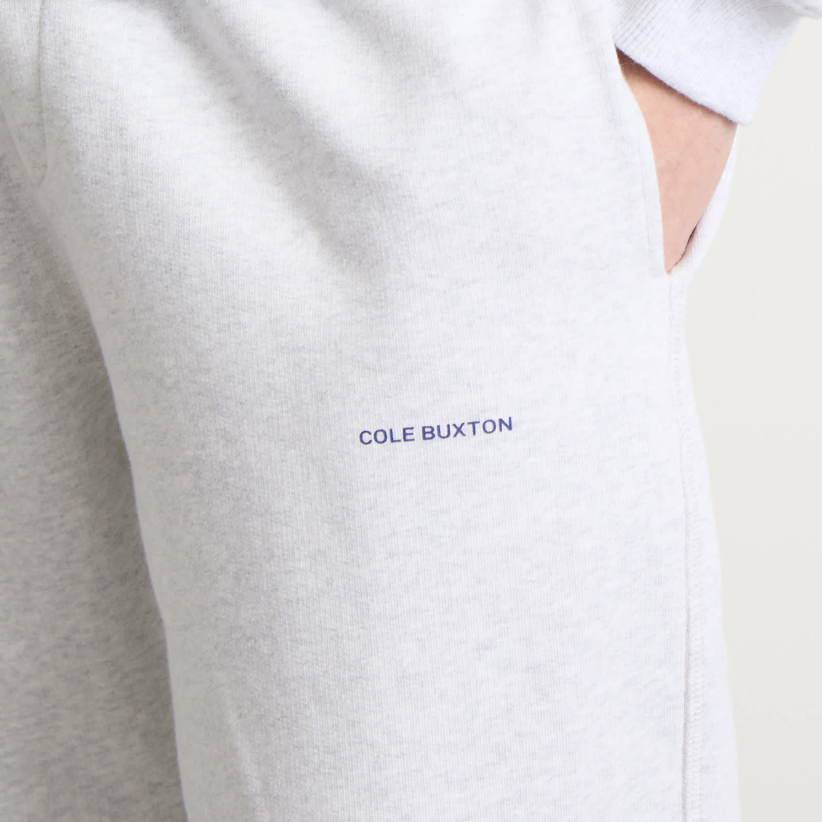 Cole Buxton Mini Logo Sweatpants - Light Grey Marl
