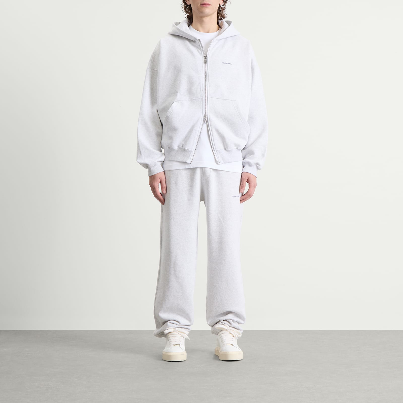Cole Buxton Mini Logo Sweatpants - Light Grey Marl
