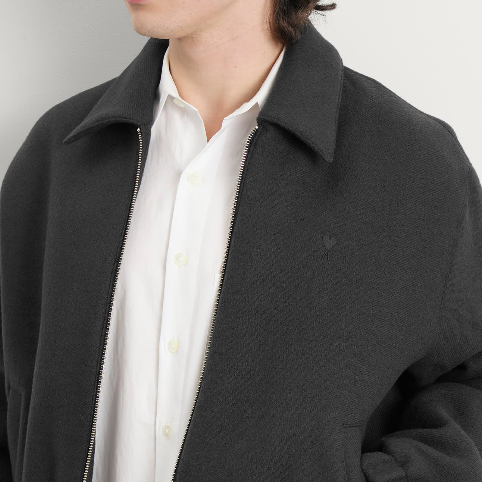 AMI Paris Boiled Wool Gabardine ADC Jacket - Anthracite