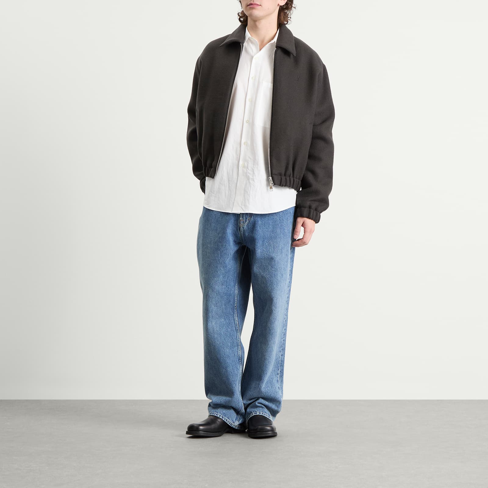 AMI Paris Boiled Wool Gabardine ADC Jacket - Anthracite