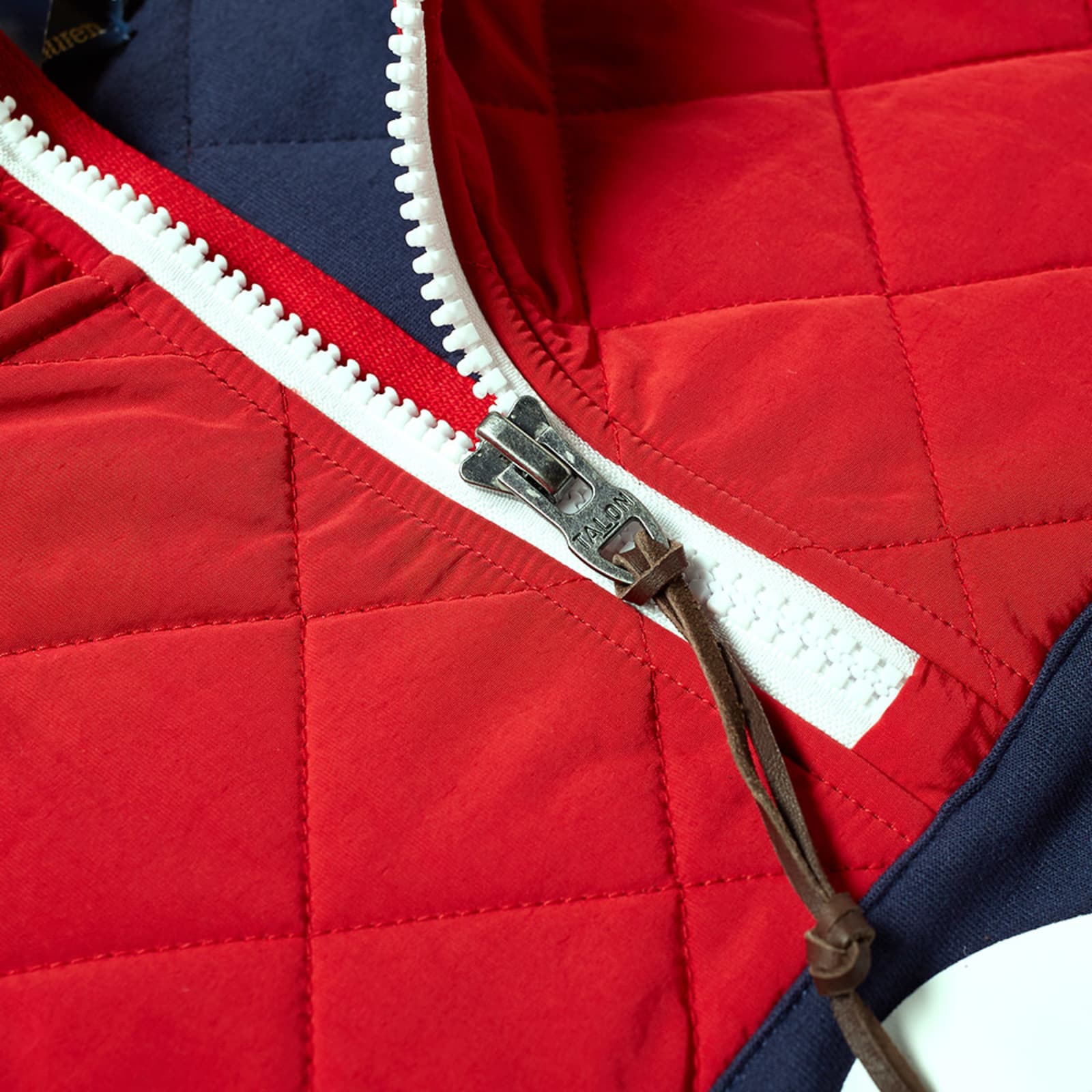 Polo Ralph Lauren Quilted Half Zip Sweat Polo Sport Red & Newport Navy