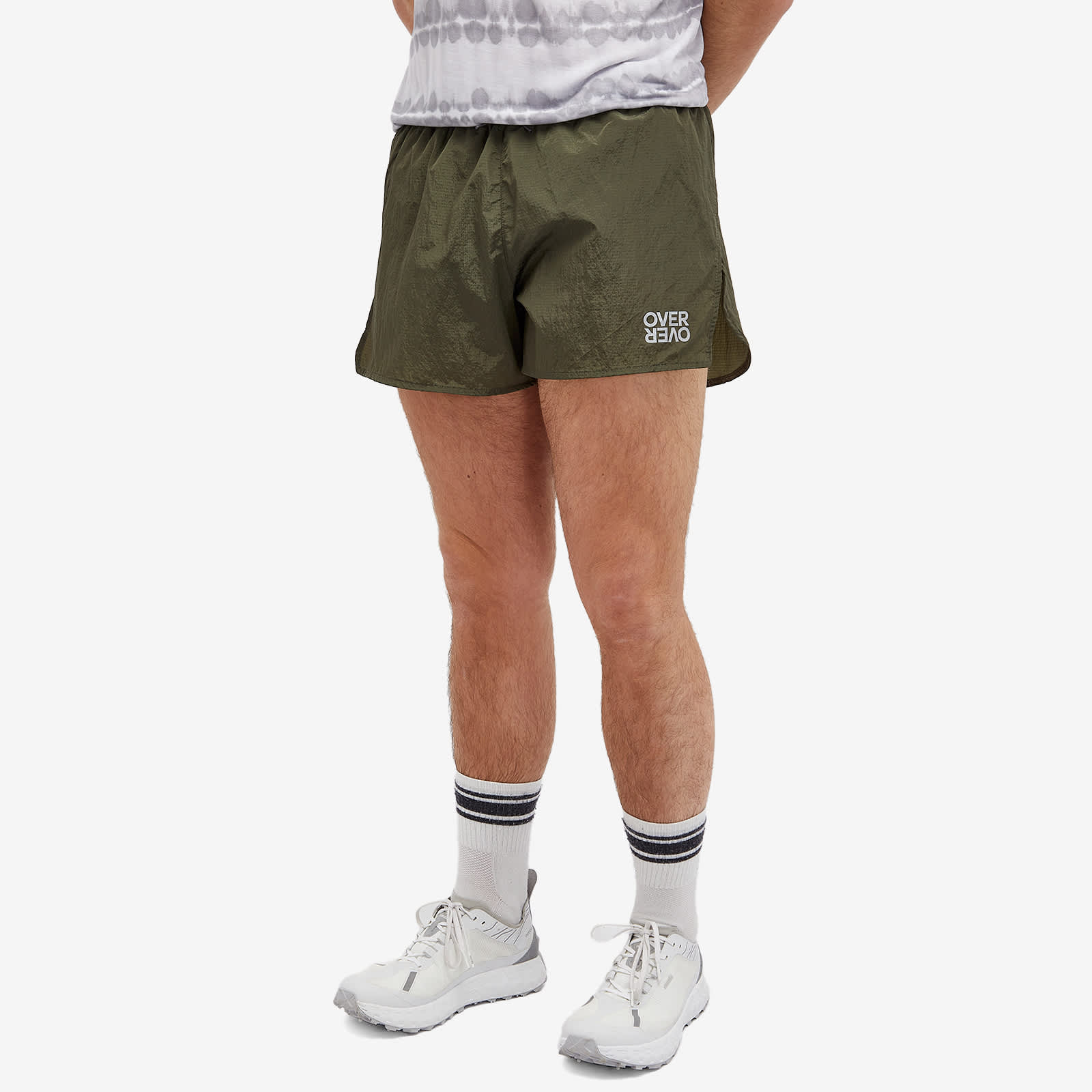 Over Over 4" Track Short - Olive Rip