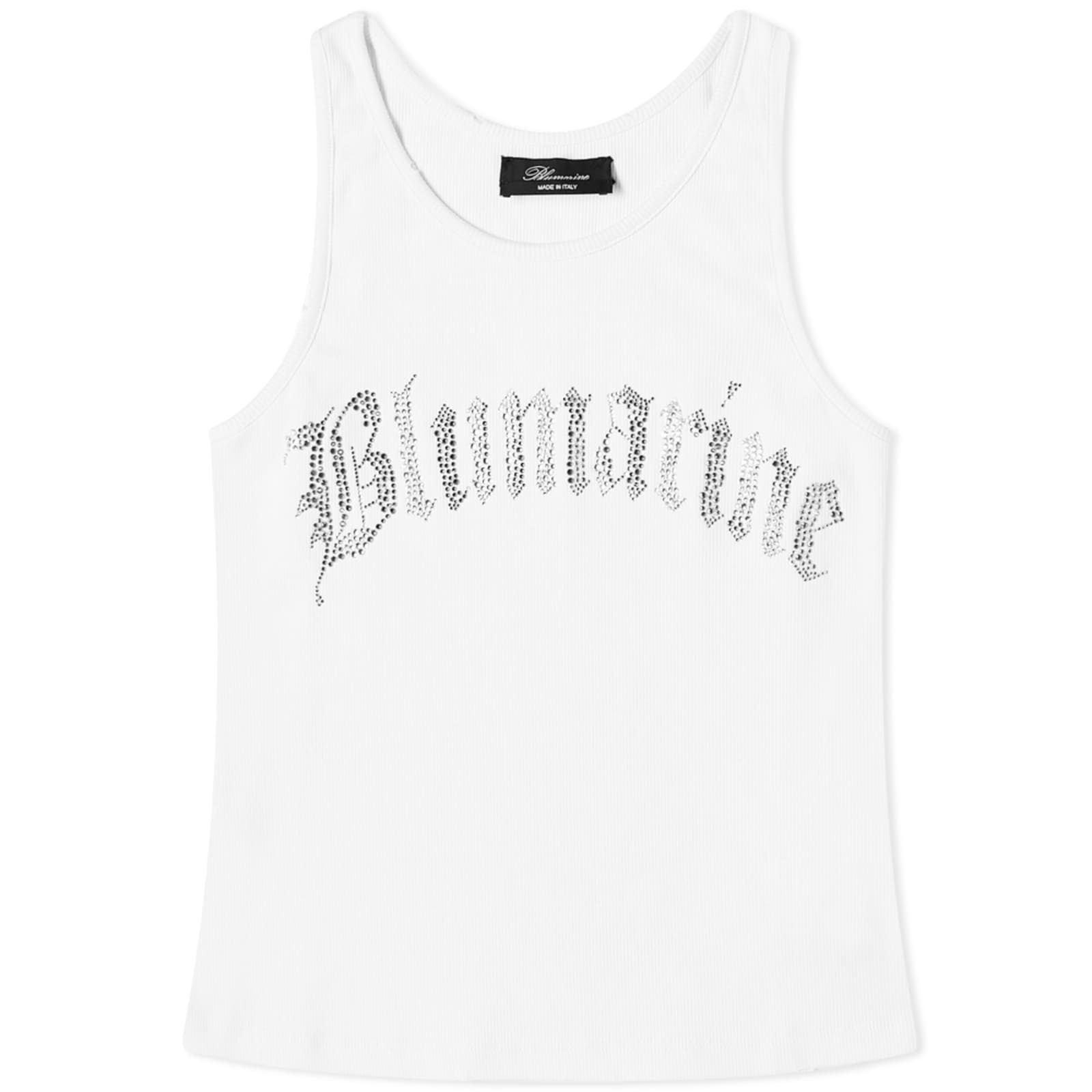 Blumarine Crystal Logo Vest Bianco Naturale END.