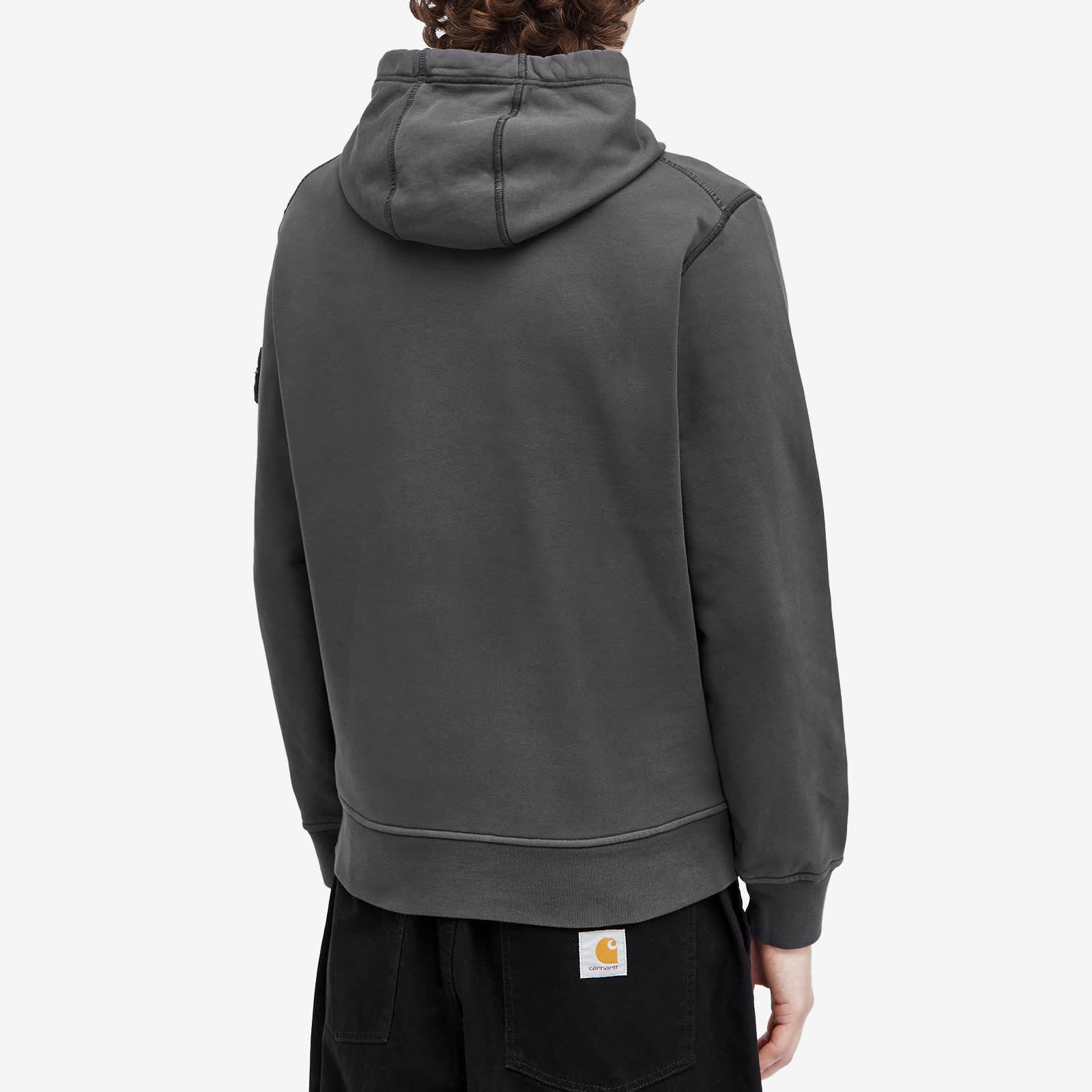 Stone Island Garment Dyed Popover Hoody Charcoal END. (GB)