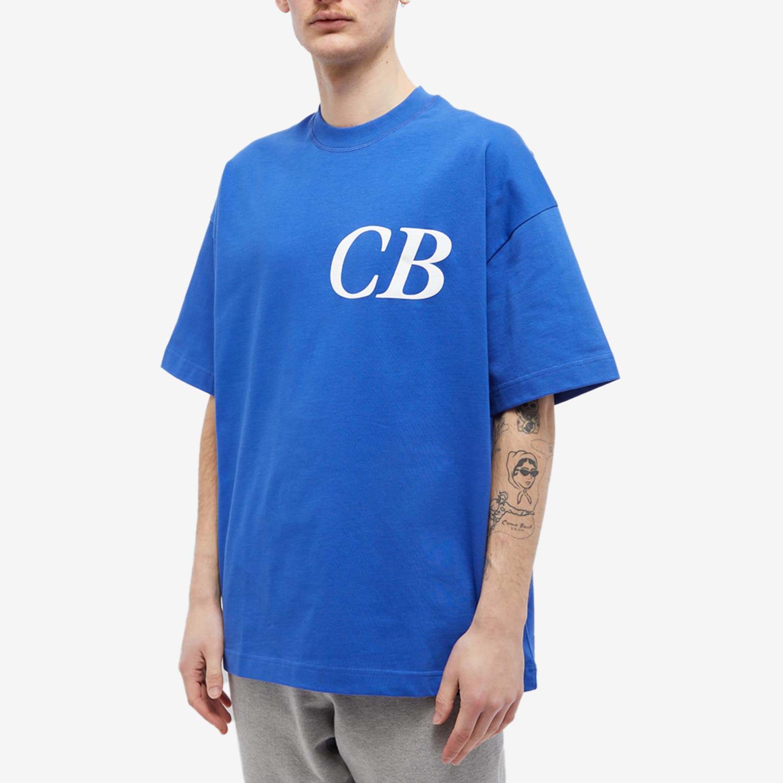 Cole Buxton Italic CB T-Shirt - Cobalt Blue