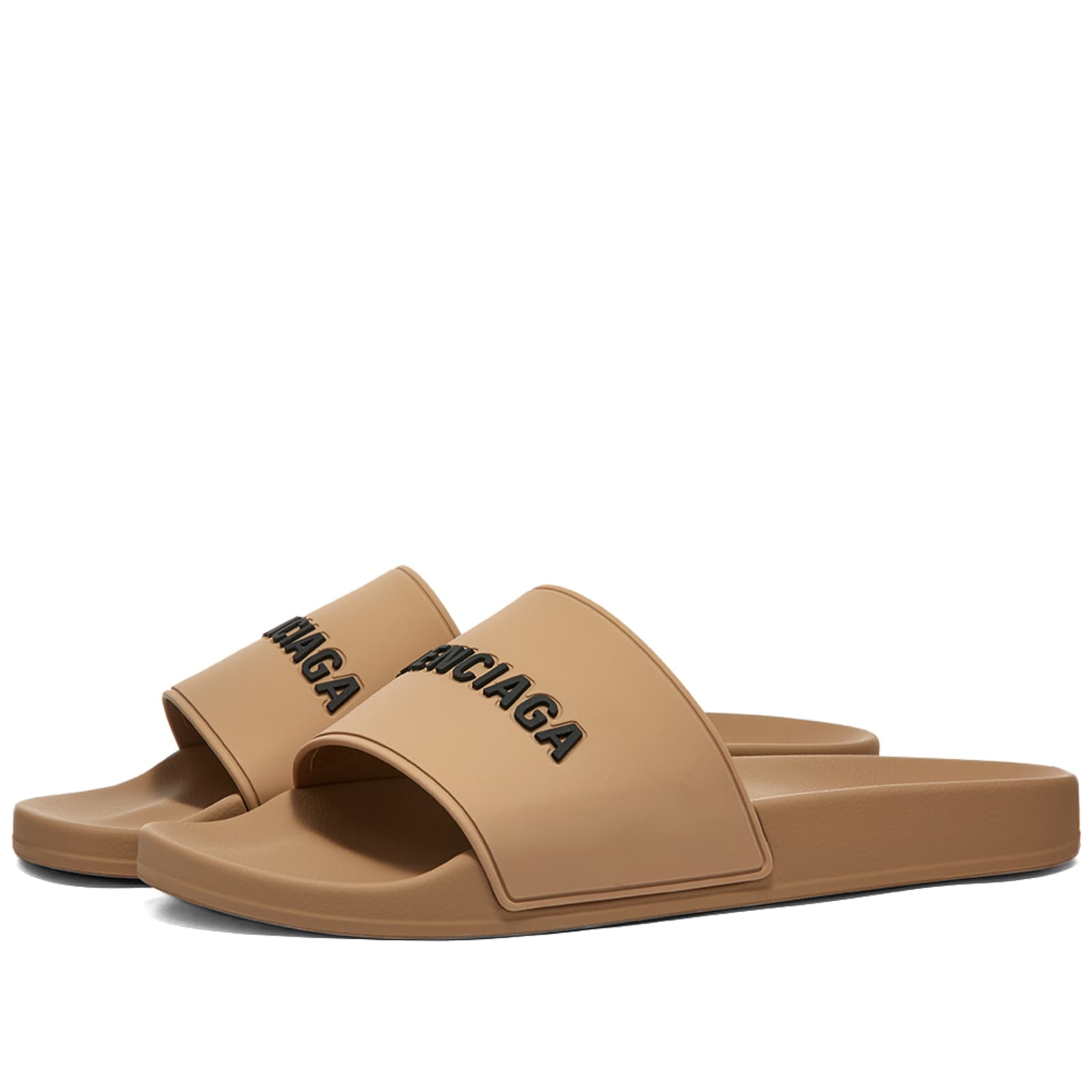 Balenciaga Logo Pool Slide Beige & Black END. (TW)
