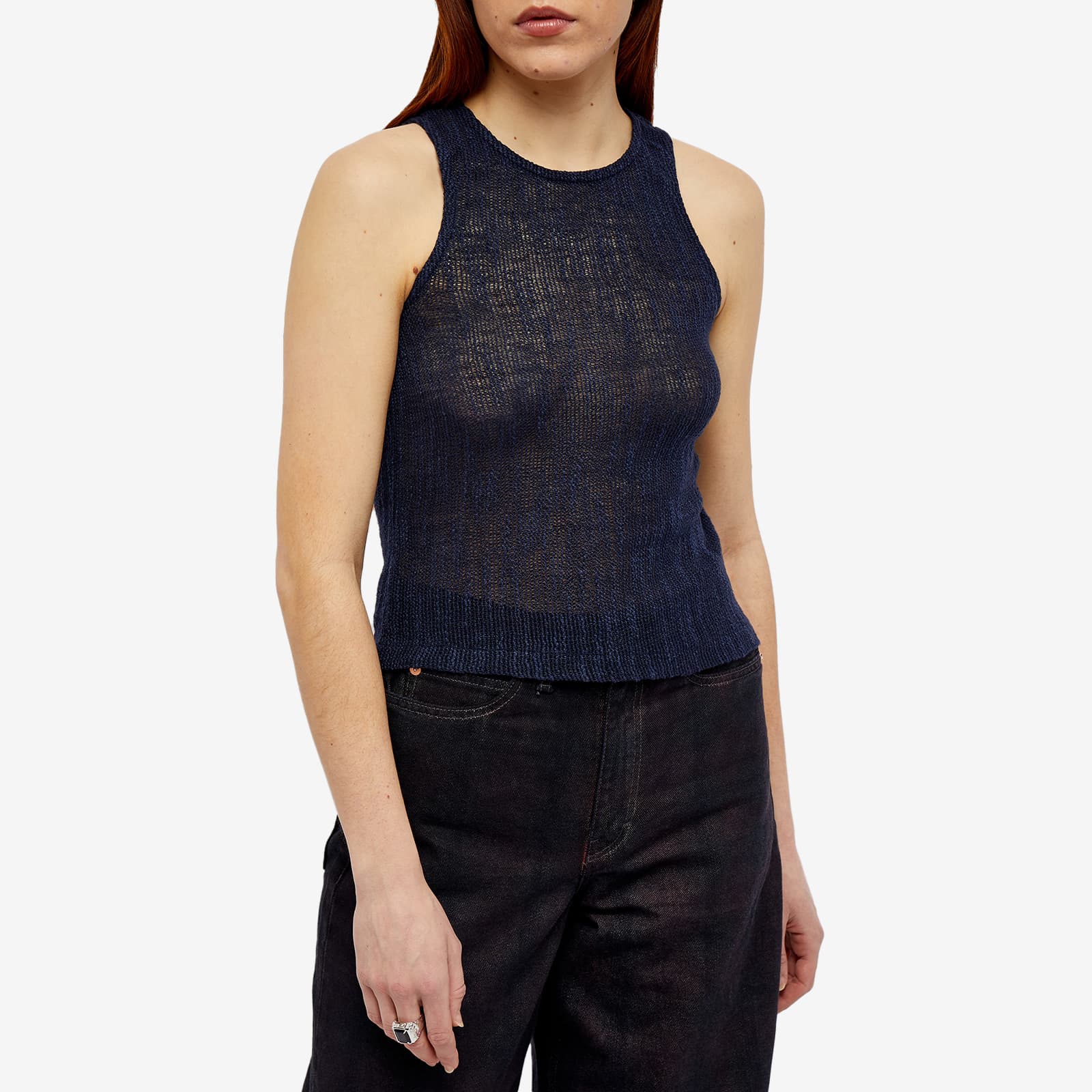 Our Legacy Wave Mesh Tank Navy END.