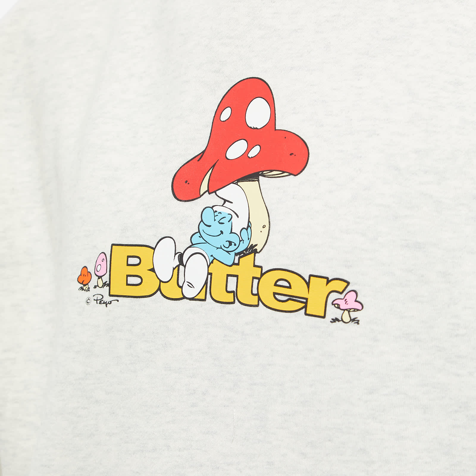 Butter Goods x The Smurfs Lazy Logo Hoodie Ash Grey END. (DK)