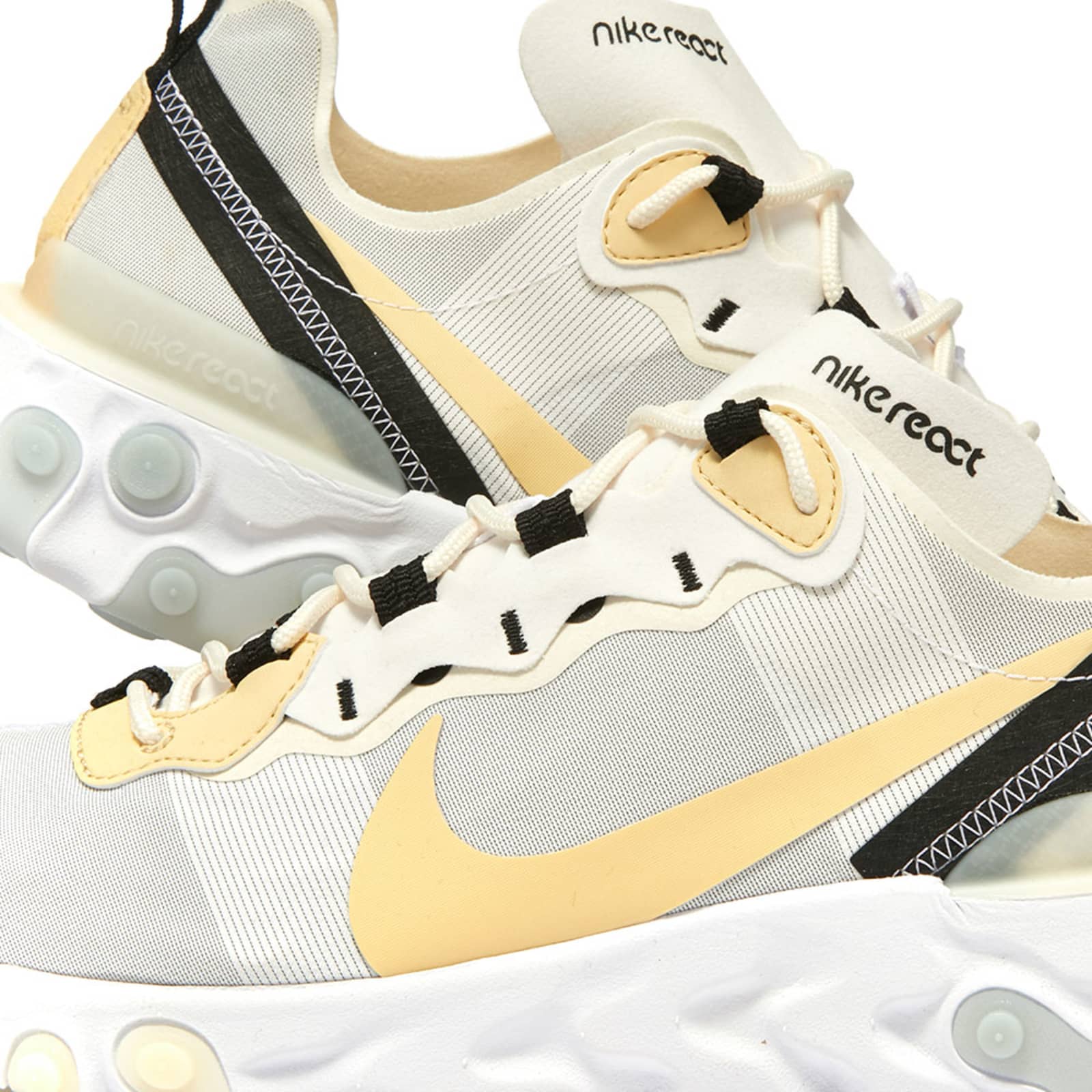 Nike React Element 55 - White, Vanilla, Black & Ivory